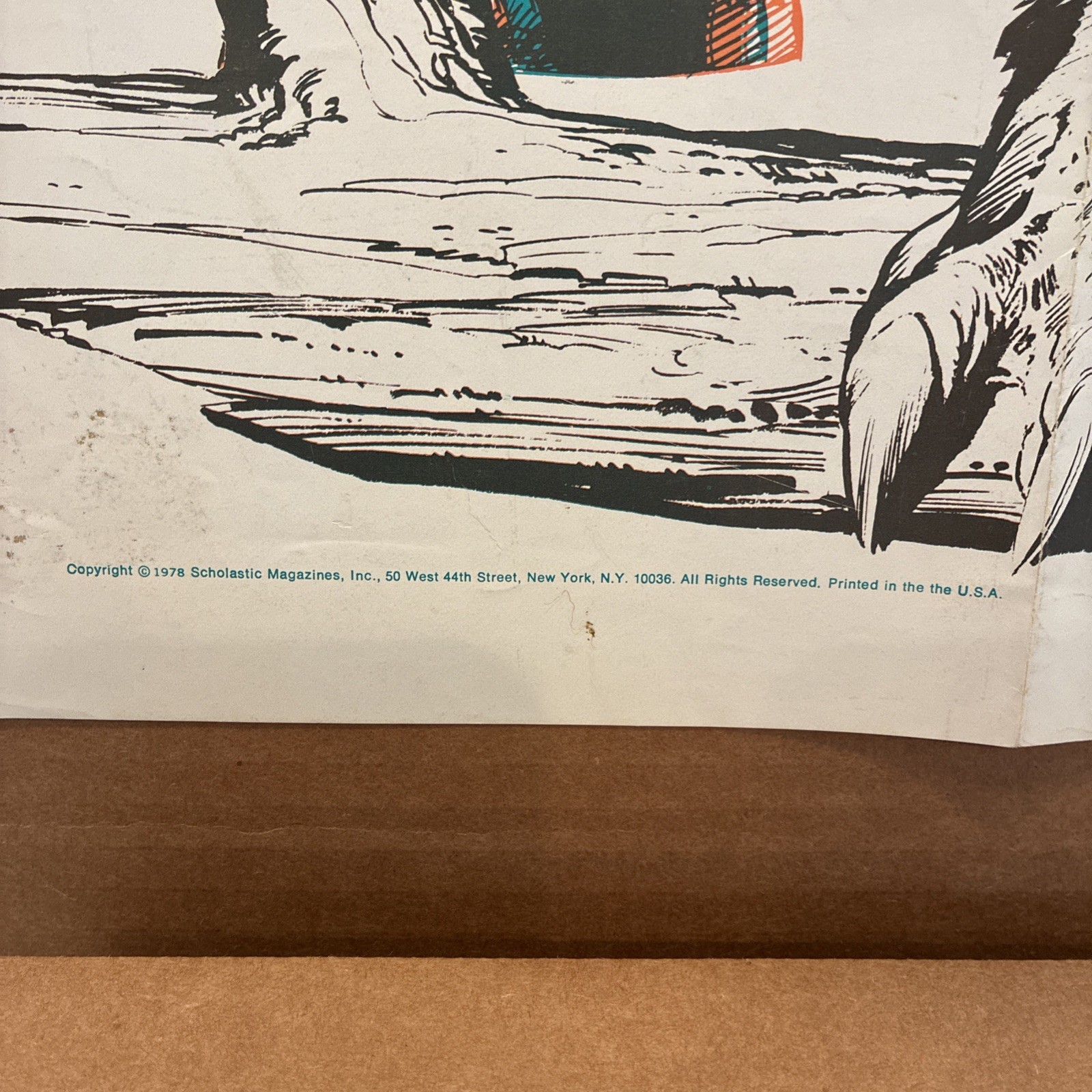 VTG 1978 *3D WEREWOLF POSTER* BY NEAL ADAMS (SCHOLASTIC MAGAZINE) 16.5″ X 20.5″