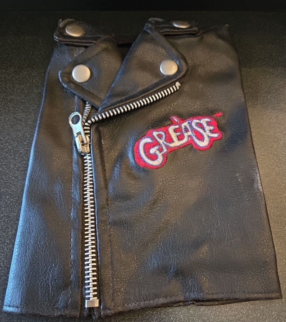 GREASE T Birds – Leather Zip Embroided Jacket From DVD Movie Wine Bottle Holder