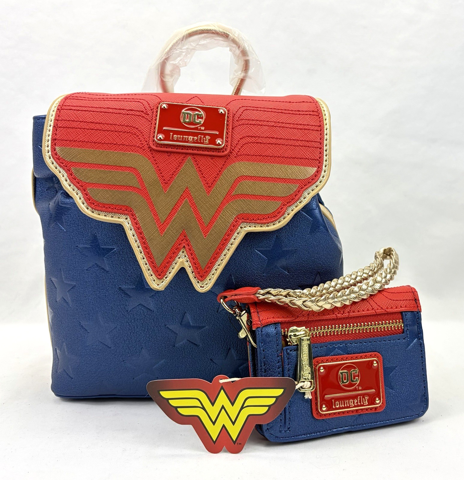 Loungefly DC Comics Wonder Woman Mini Backpack/Purse/Tote & Wallet NWT