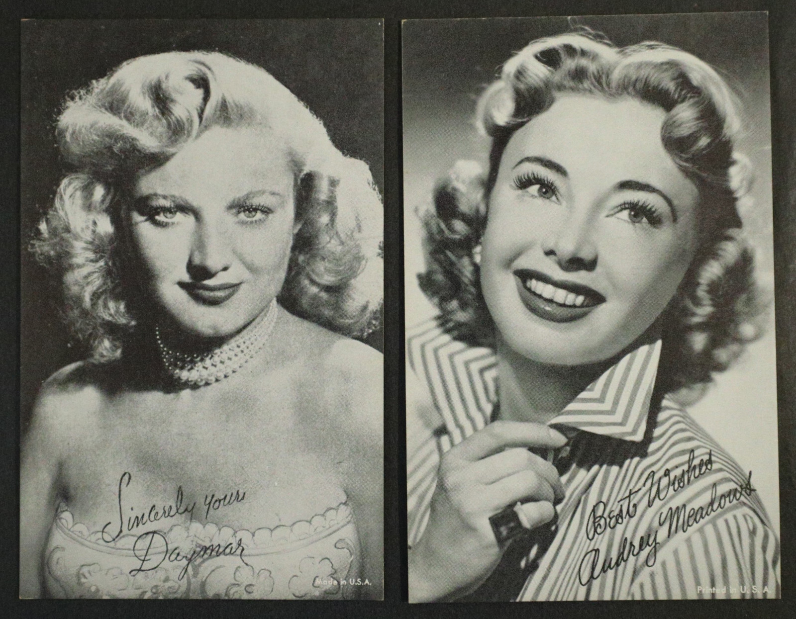 2 Vintage 3.5×5.5 photos of actress Dagmar & Audrey Meadows, 1950’s