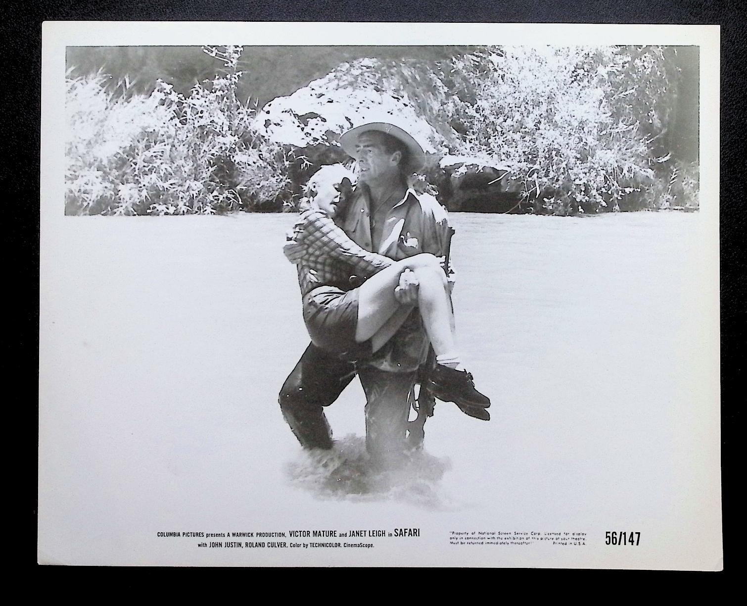 Victor Mature Janet Leigh 1956 8×10 Photo SAFARI Columbia Pictures Adventure