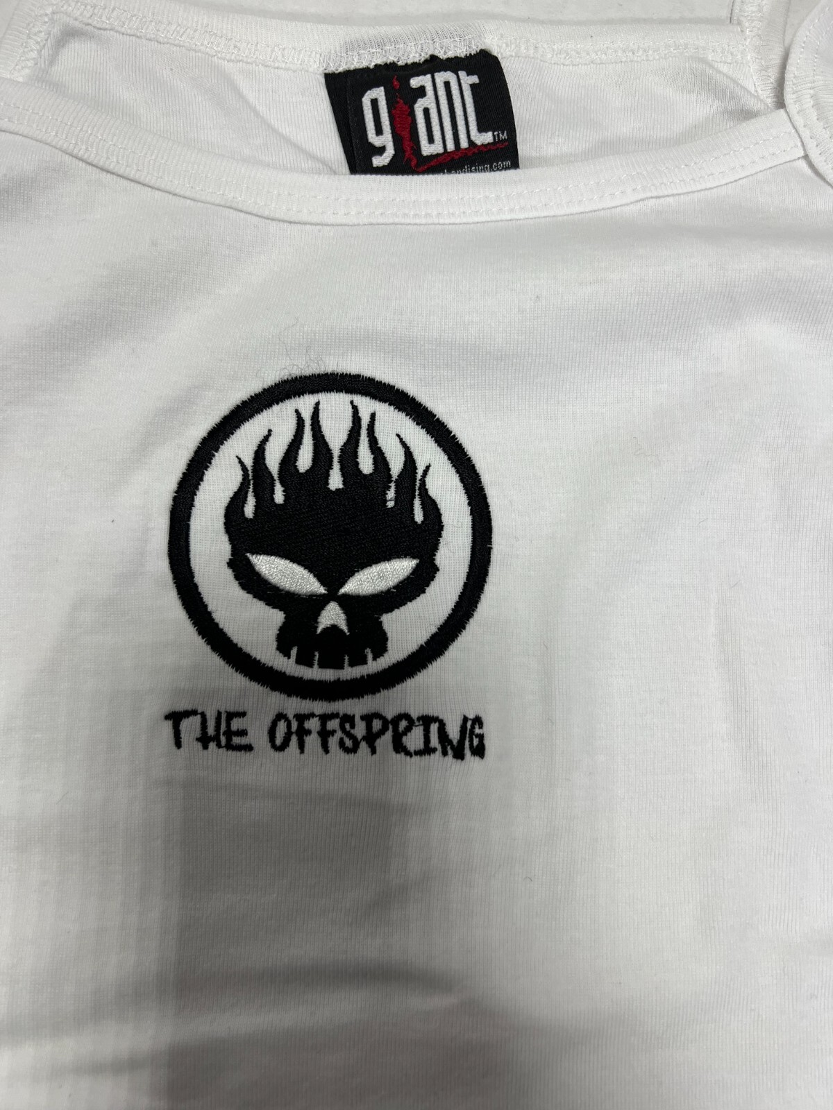 THE OFFSPRING EMBROIDERED CAMI WHITE GIRL TEE T-SHIRT NEW ORIGINAL,!!!