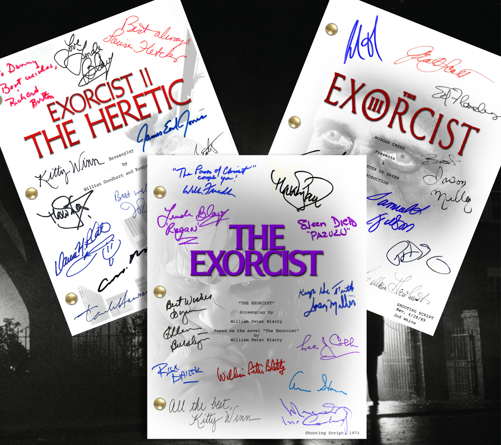 The Exorcist Trilogy Autograph Signed Reprint Scripts | 3 Full Scripts- Horror