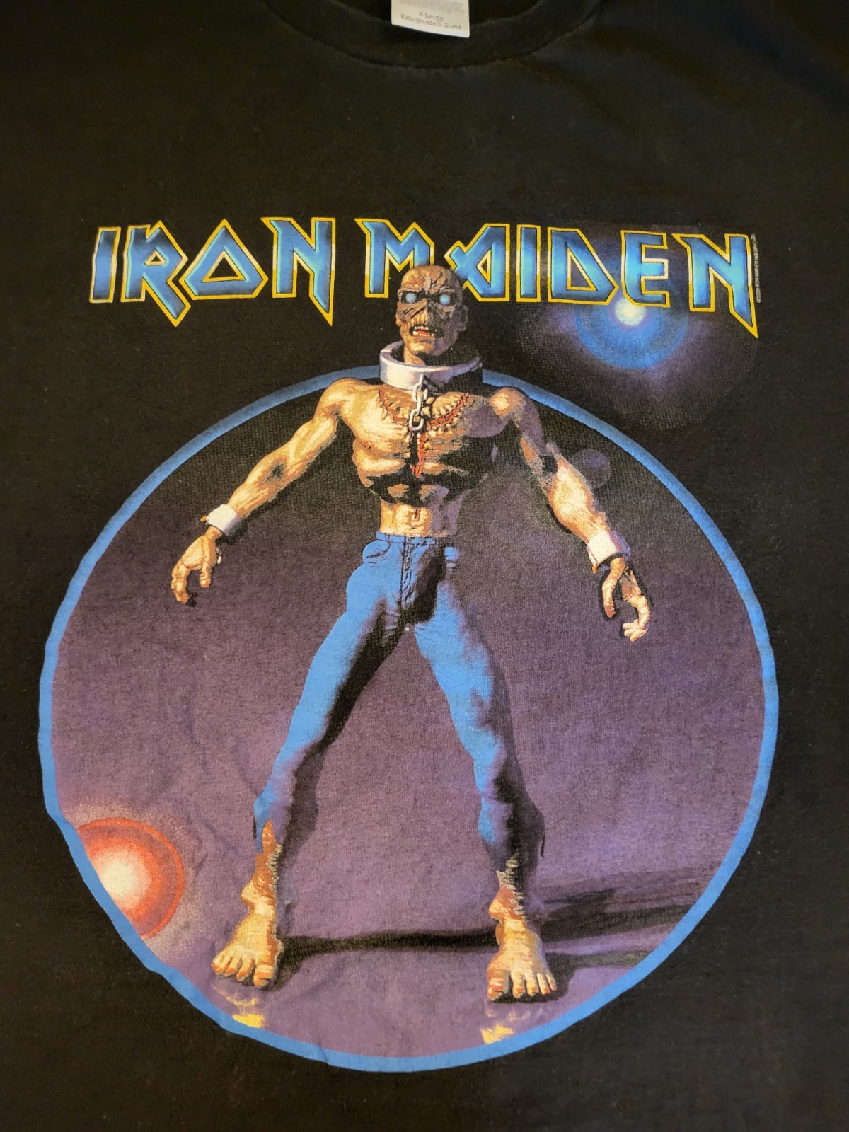 IRON MAIDEN- 1999 ED HUNTER REUNION TOUR OF N.A.- UNWORN/UNWASHED SHIRT SIZE XL