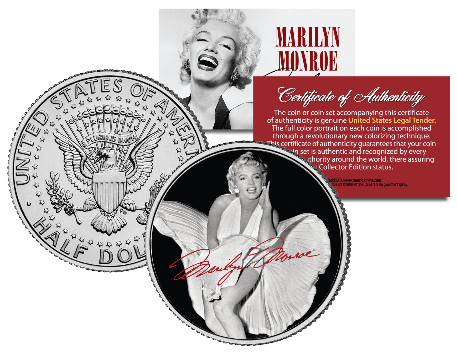 Marilyn Monroe “Happy Birthday” JFK Kennedy Half Dollar US Coin *Licensed*