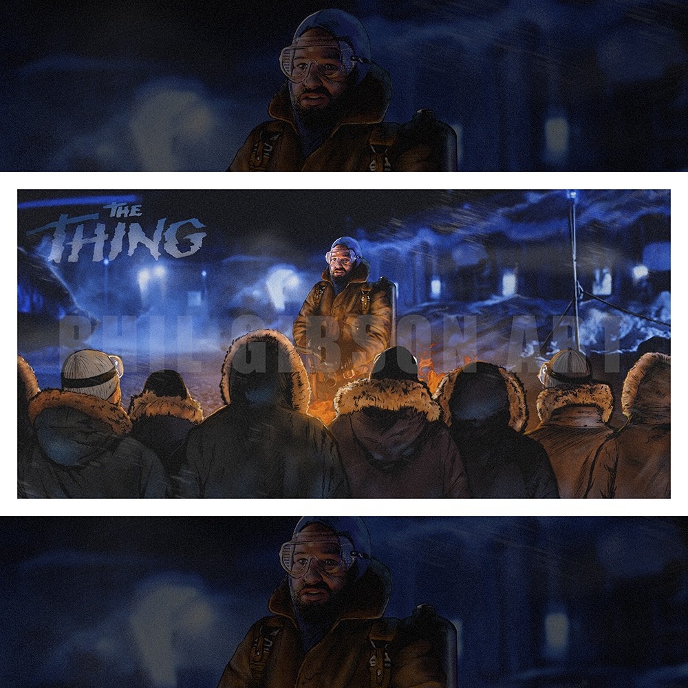 Original “I Know I’m Human” The Thing Art Print Horror Blu Movie Poster Macready