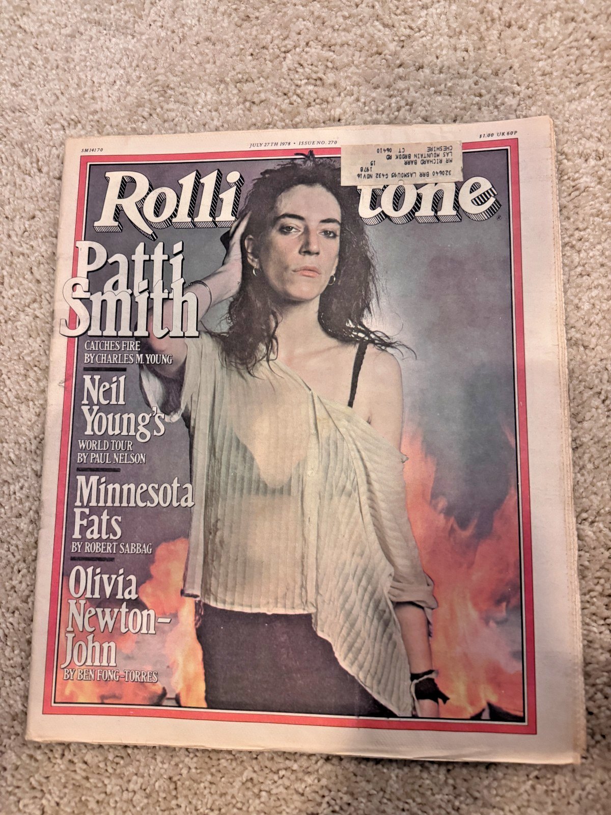 ROLLING STONE MAGAZINE JULY 1978 #270 PATTI SMITH NEIL YOUNG NEWTON-JOHN