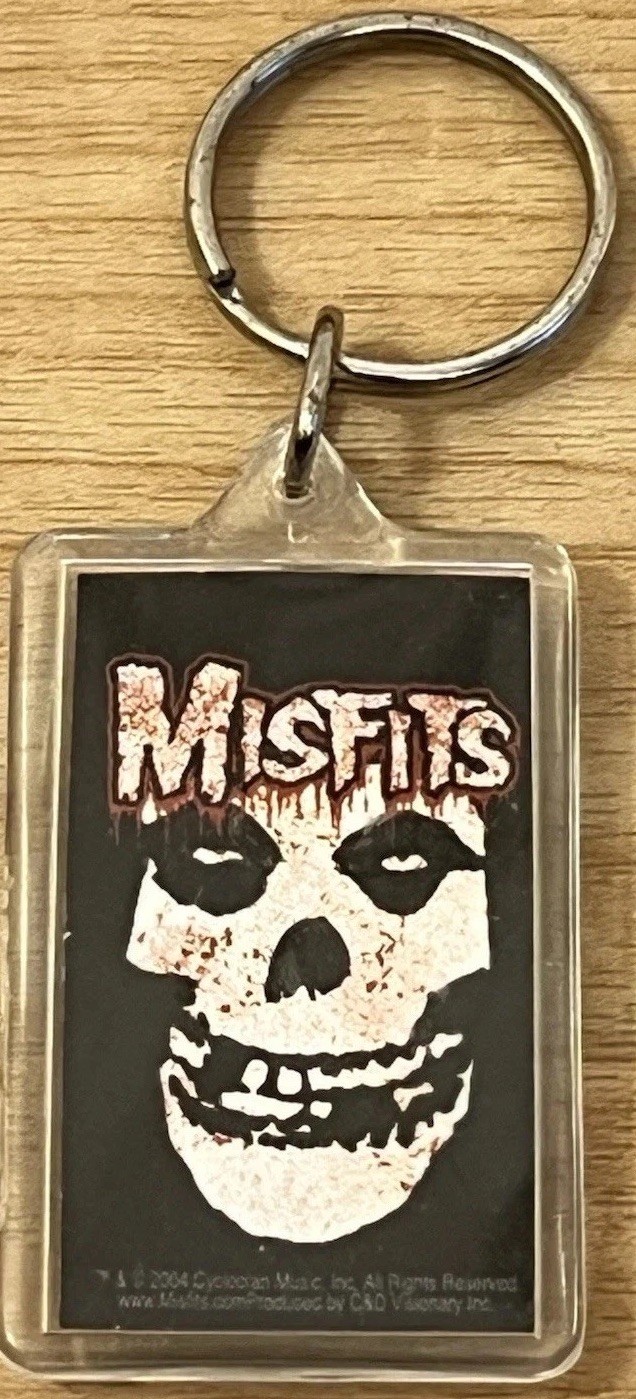 The Misfits Heavy Metal Rock Band 2004 2” Acrylic Keychain Plastic Used White