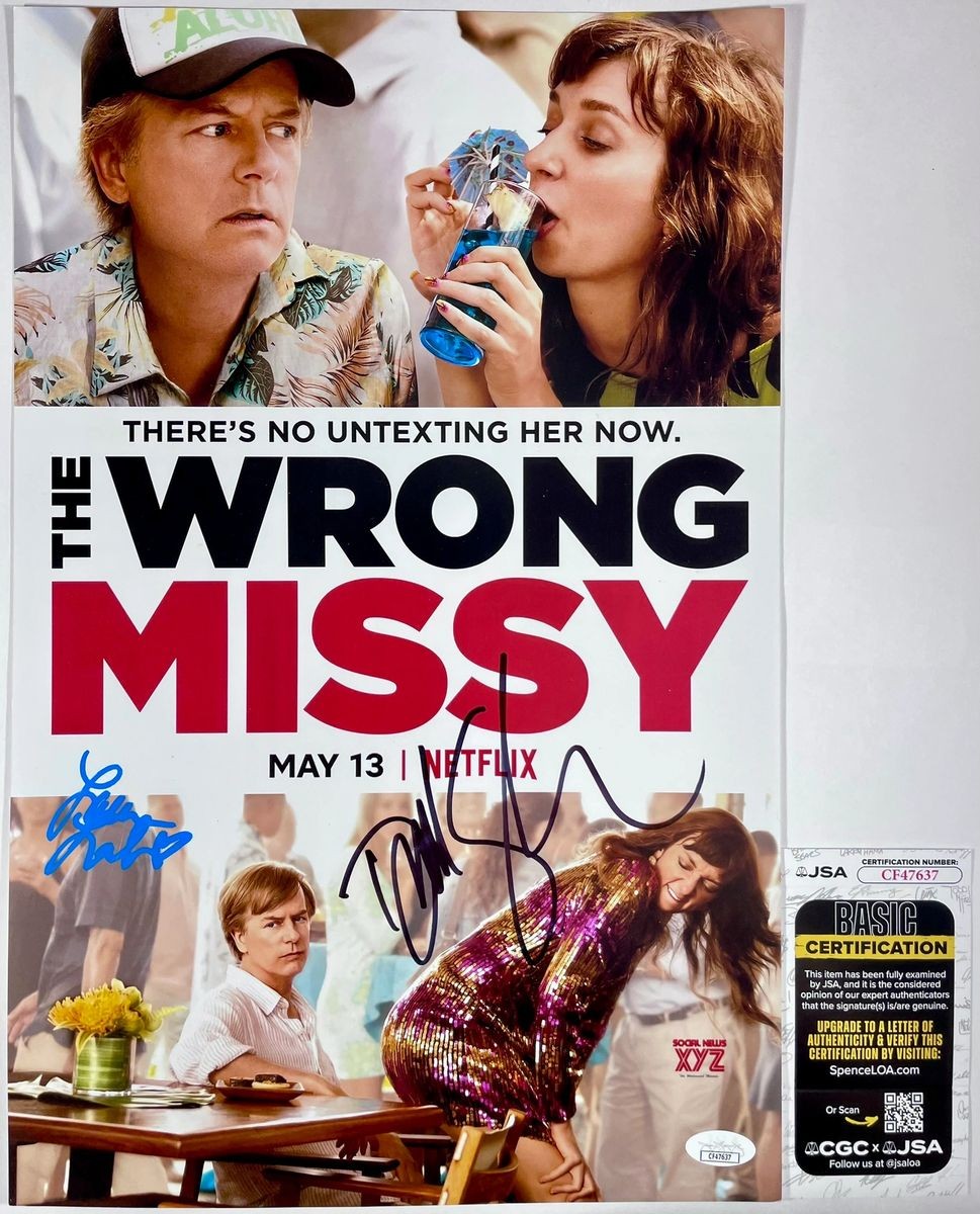 David Spade & Lauren Lapkus Signed The Wrong Missy 11×17 Movie Poster JSA COA