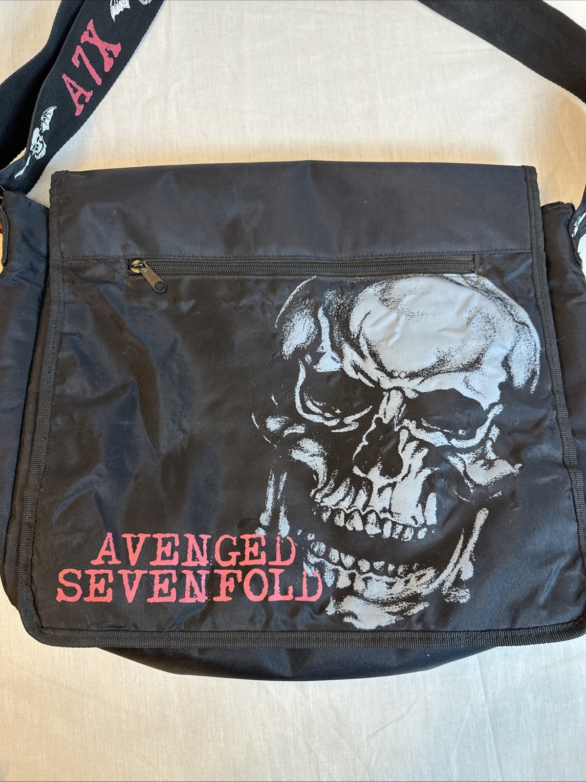 Avenged Sevenfold A7X Skull Messenger Shoulder Bag Vintage 2006 Hot Topic