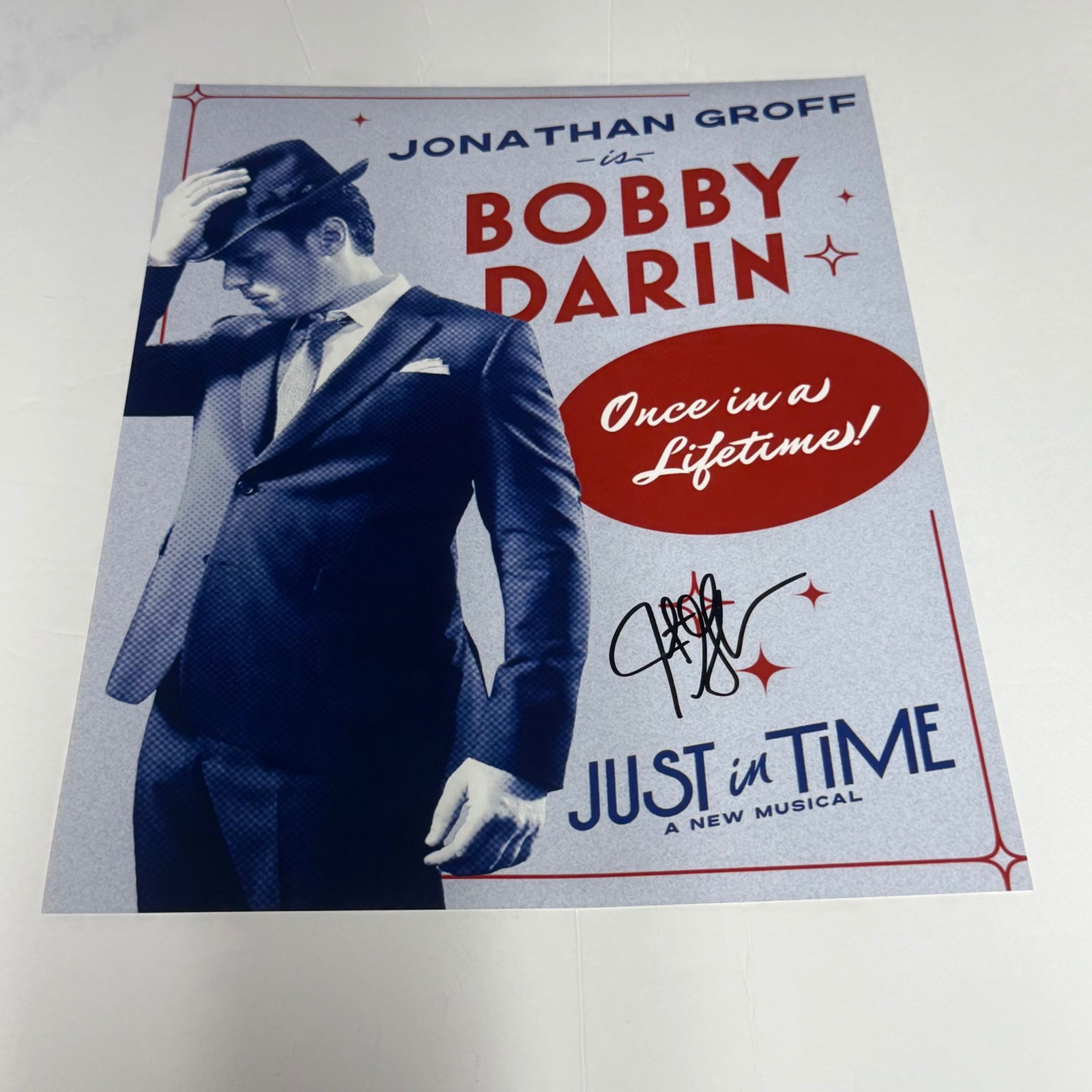 Jonathan Groff Autographed Just In Time Broadway Poster 11×14 Photo 2