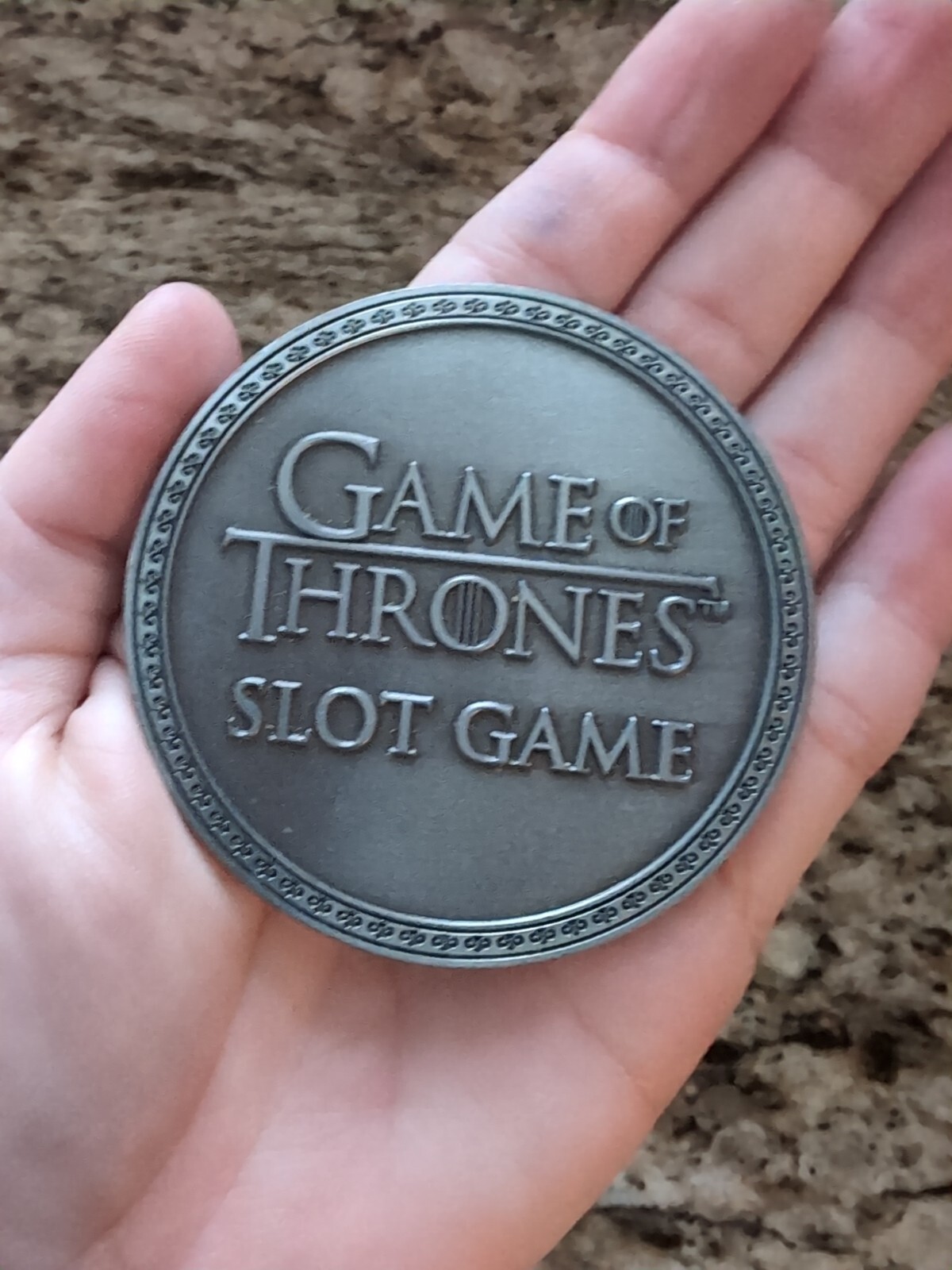 Game Of Thrones Slot Game Medallion Token Coin Aristocrat HBO Silver Pewter