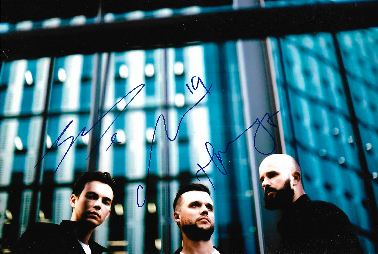 White Lies signed 8×12 inch photo autographs