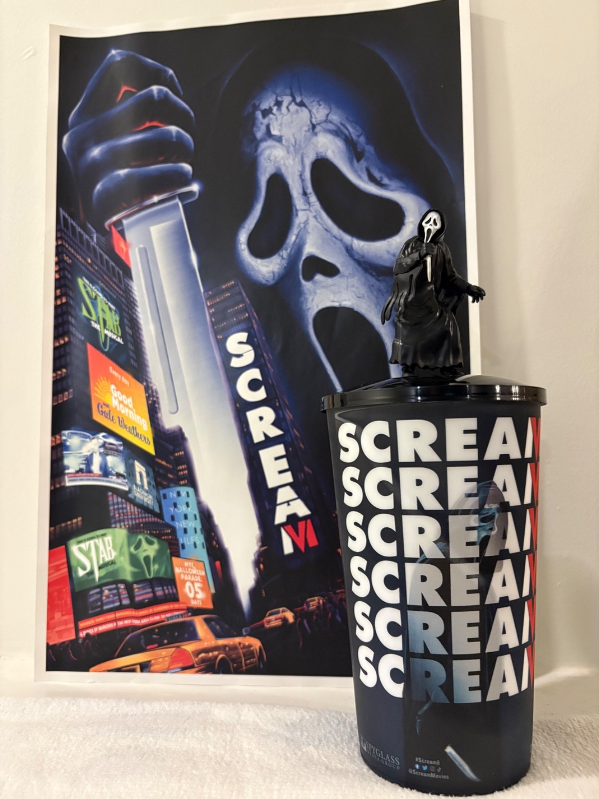 SCREAM 6 AMC Lenticular Plastic Cup w Ghostface Topper & Exclusive Poster