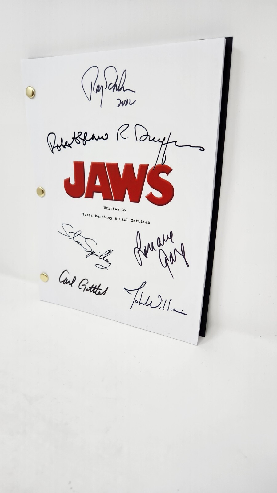 Jaws Signed Script Reprint Script with, Roy Scheider, Richard Dreyfus & 8X10 Pic