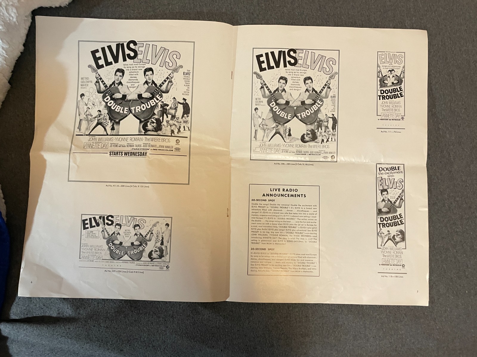 1967 Elvis Presley Double Trouble Original Pressbook Press Kit Campaign Vintage