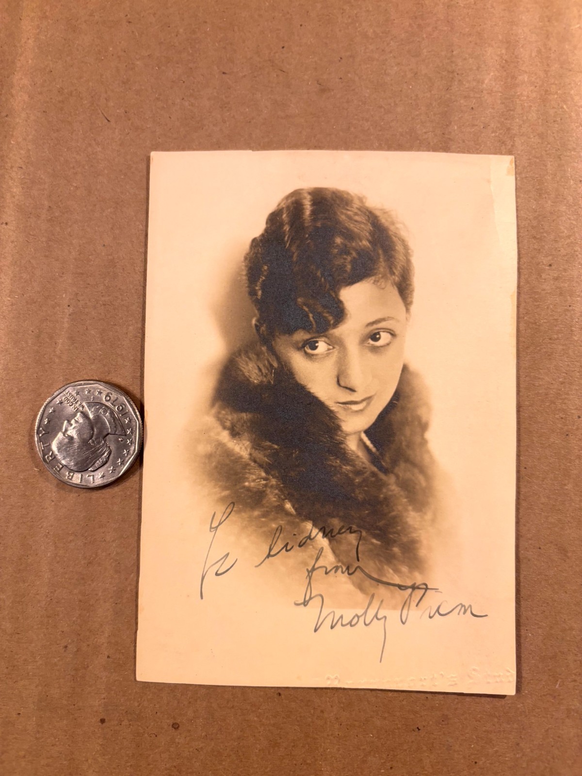 Molly Picon Rare Very Early Autographed Small Photo 20s Mamele Fiddler On Roof