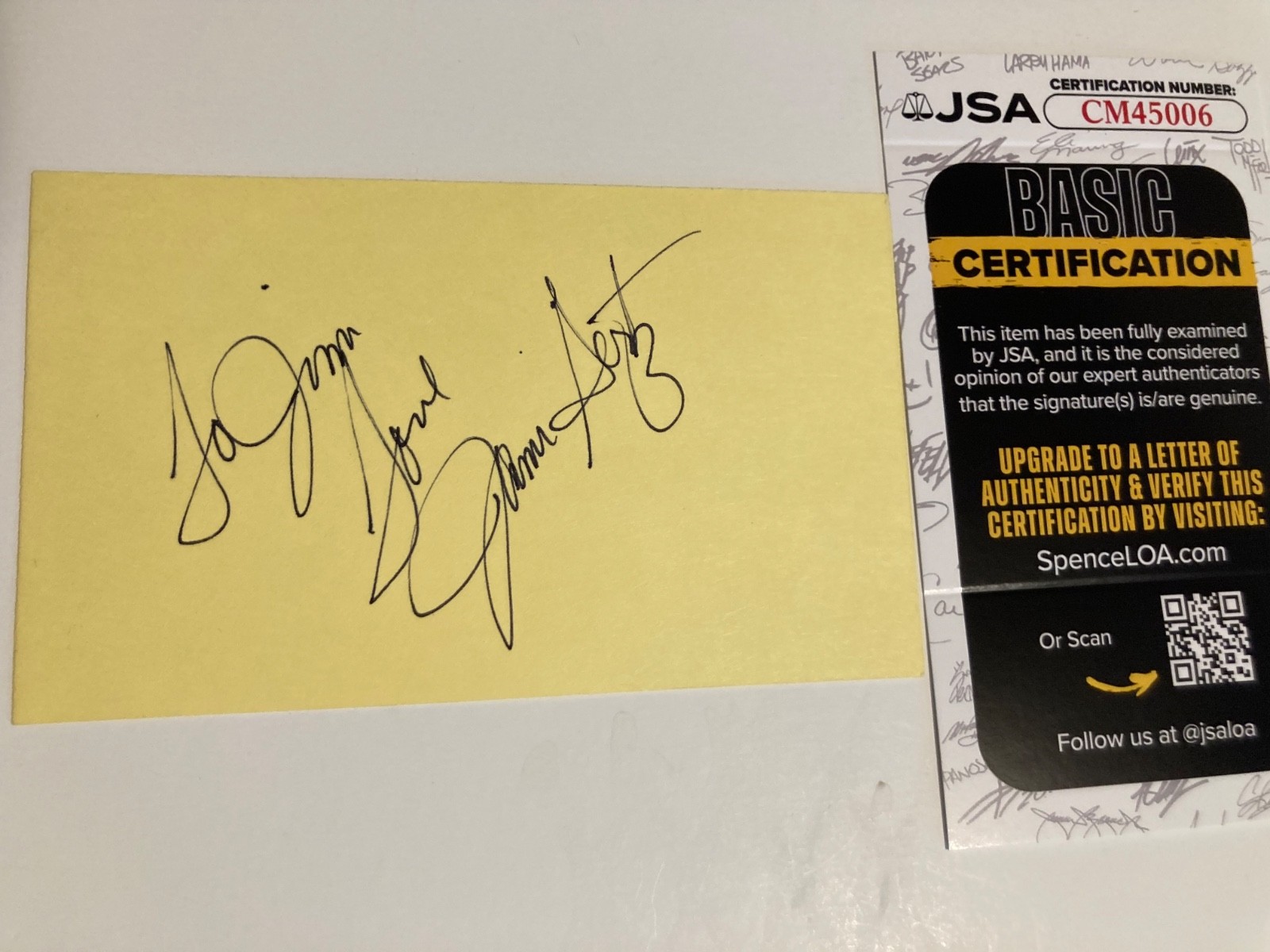 JAMI GERTZ signed 3×5 card “THE LOST BOYS”, “TWISTER”, “ER” JSA #CM45006
