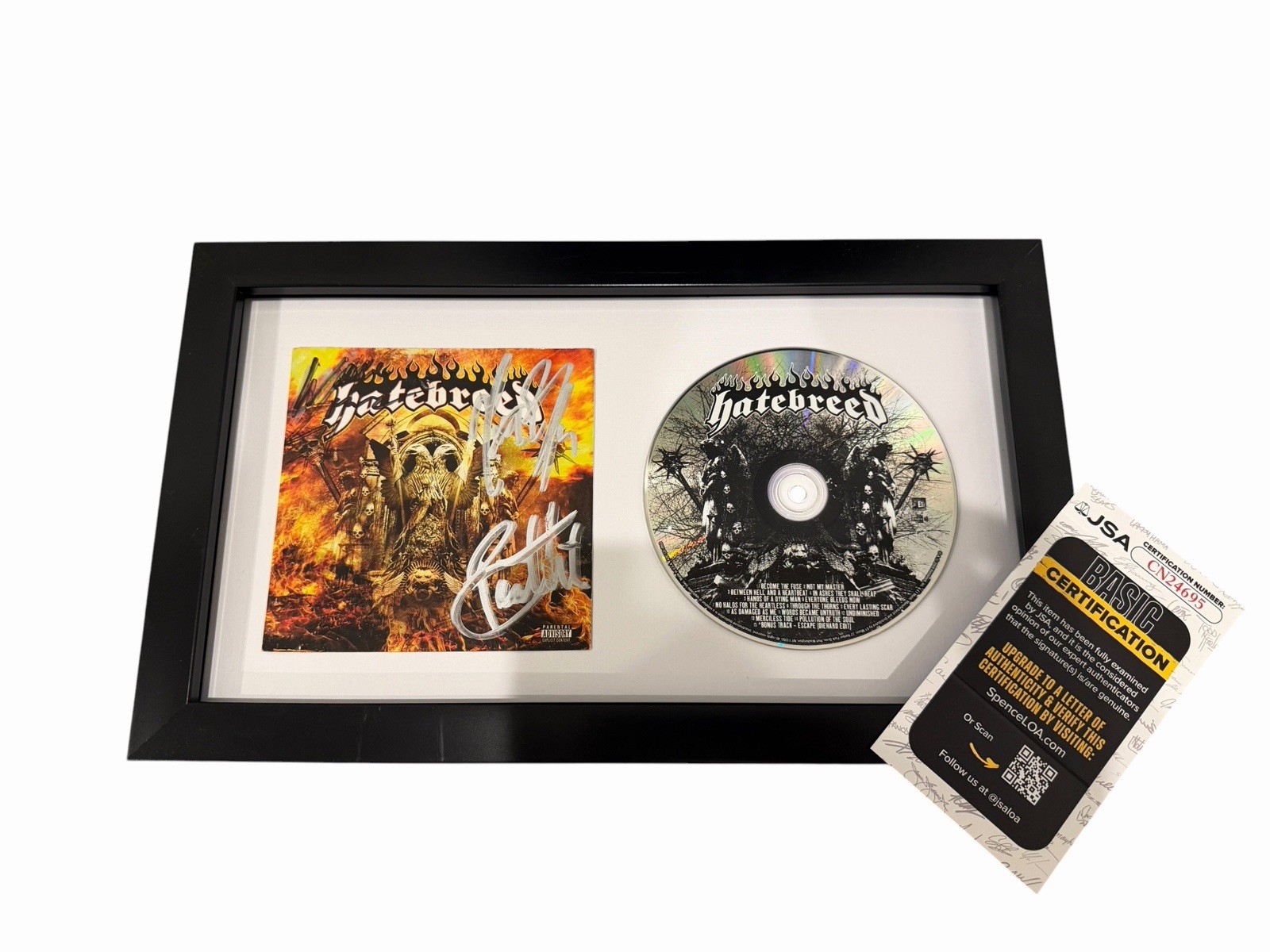 HATEBREED SIGNED AUTOGRAPH x3 SELF TITLE FRAMED & MATTED CD DISPLAY JSA CERT COA