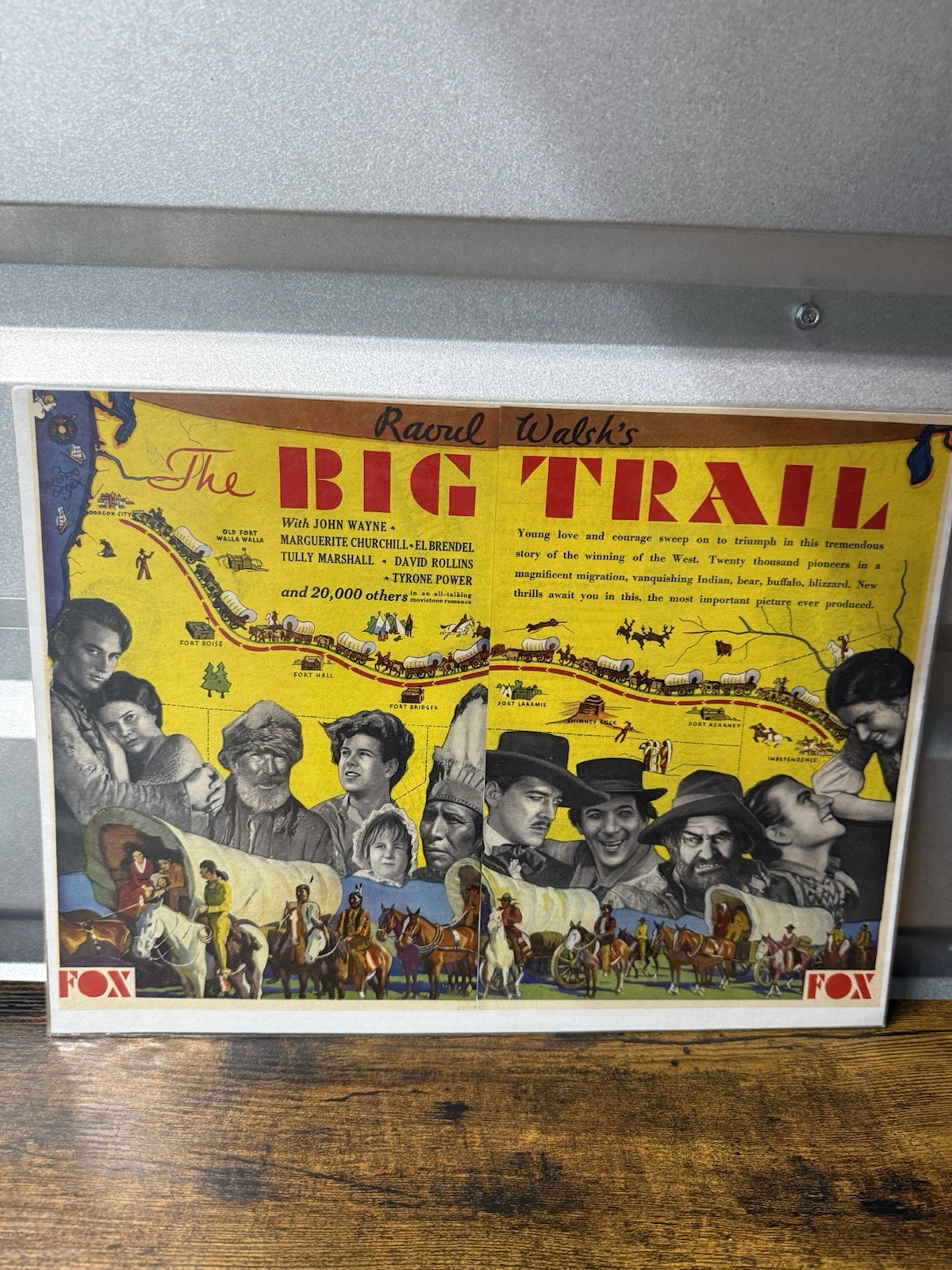 Vintage Style The Big Trail 1930 John Wayne Western Movie Poster Map Design