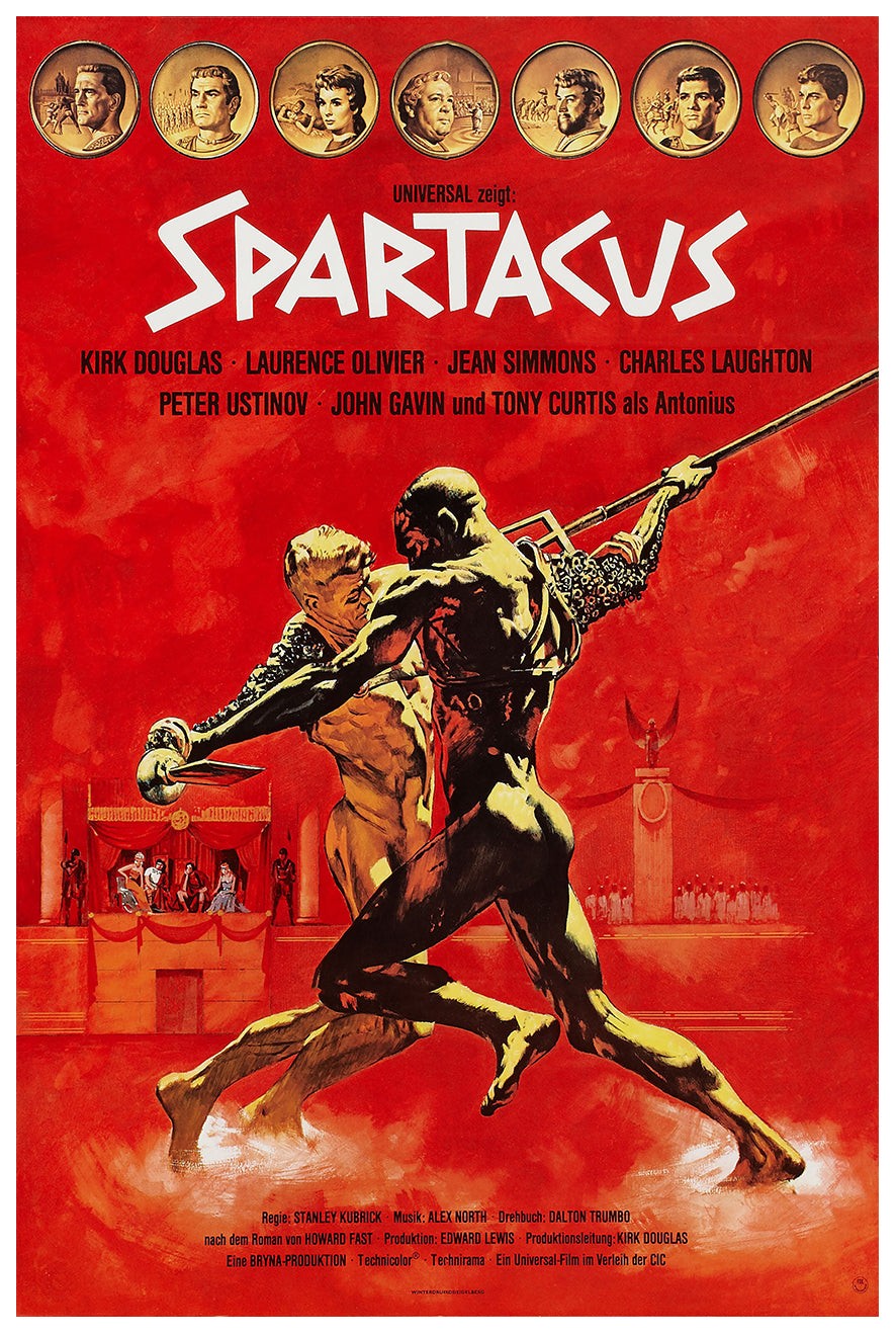 Spartacus 1960 – Laurence Olivier – Germany – Classic Movie Poster