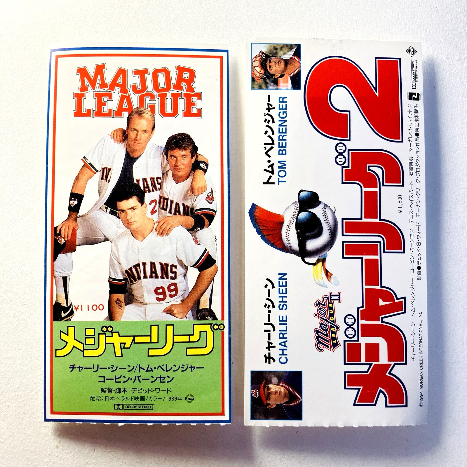 Major League (1989) Major League II (1994)-Movie Ticket stub-Japan-Charlie Sheen
