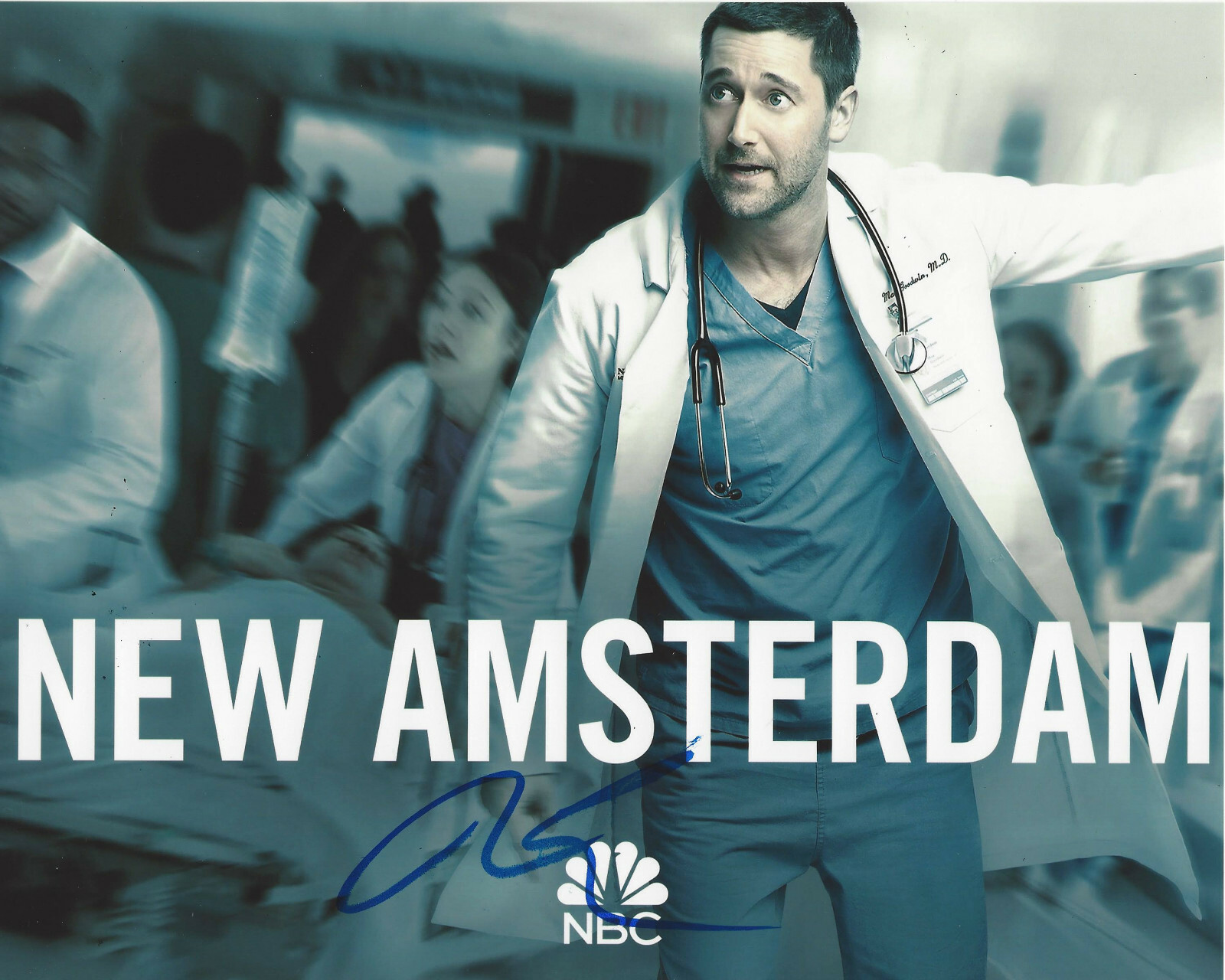 RYAN EGGOLD SIGNED AUTHENTIC ‘NEW AMSTERDAM’ DR. MAX 8×10 PHOTO B w/COA ACTOR