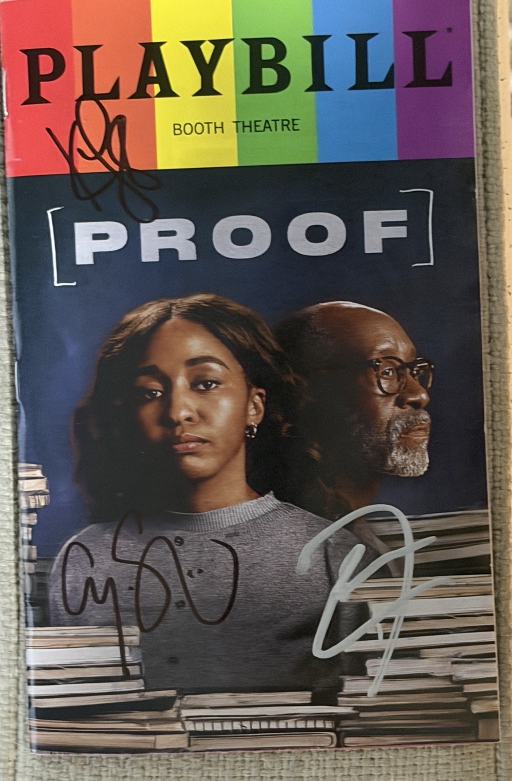 Don Cheadle, Ayo Edebiri, Kara Young Signed Proof Pride Playbill – Auto June