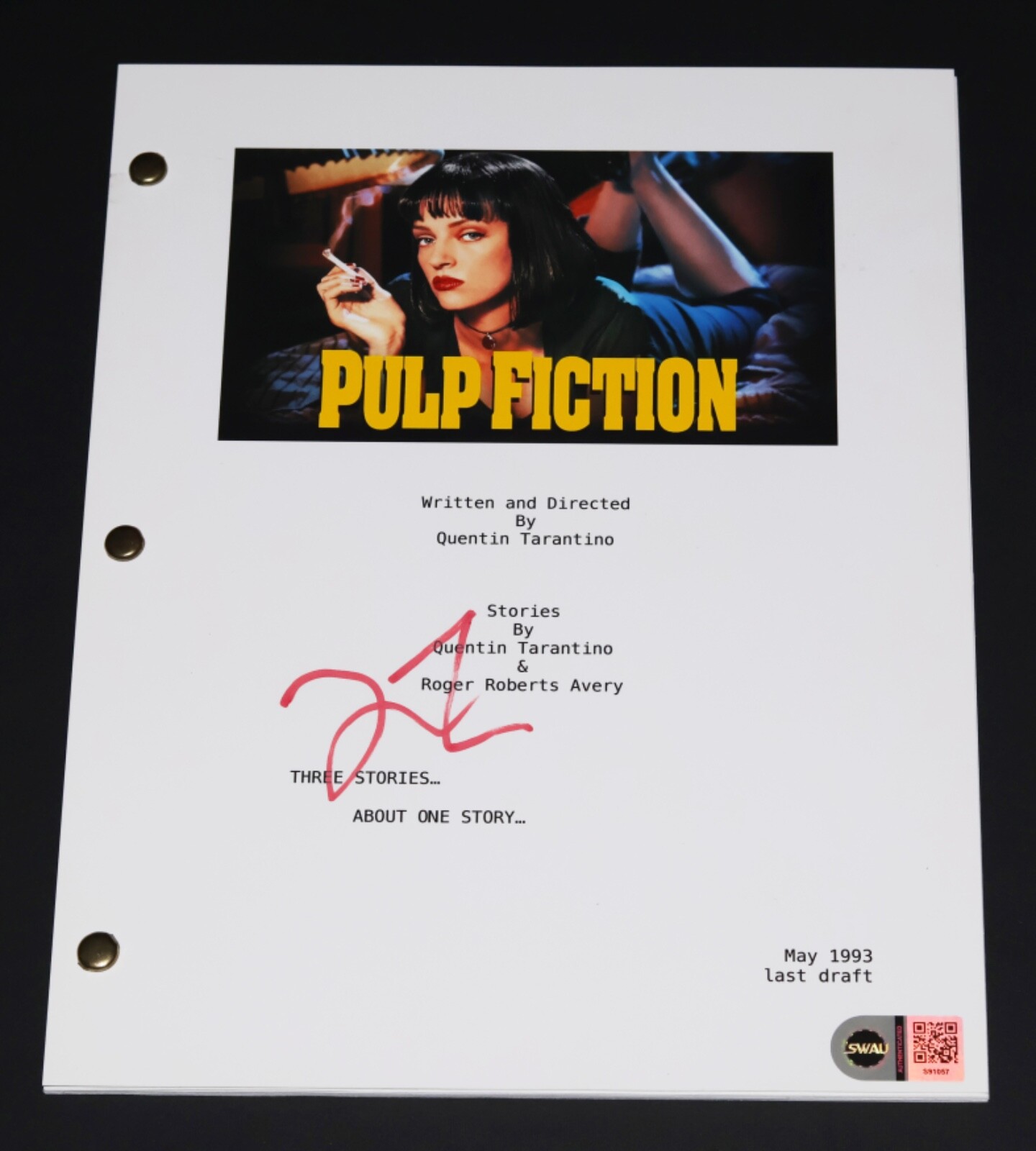 QUENTIN TARANTINO Signed PULP FICTION Full Movie SCRIPT autograph + SWAU COA
