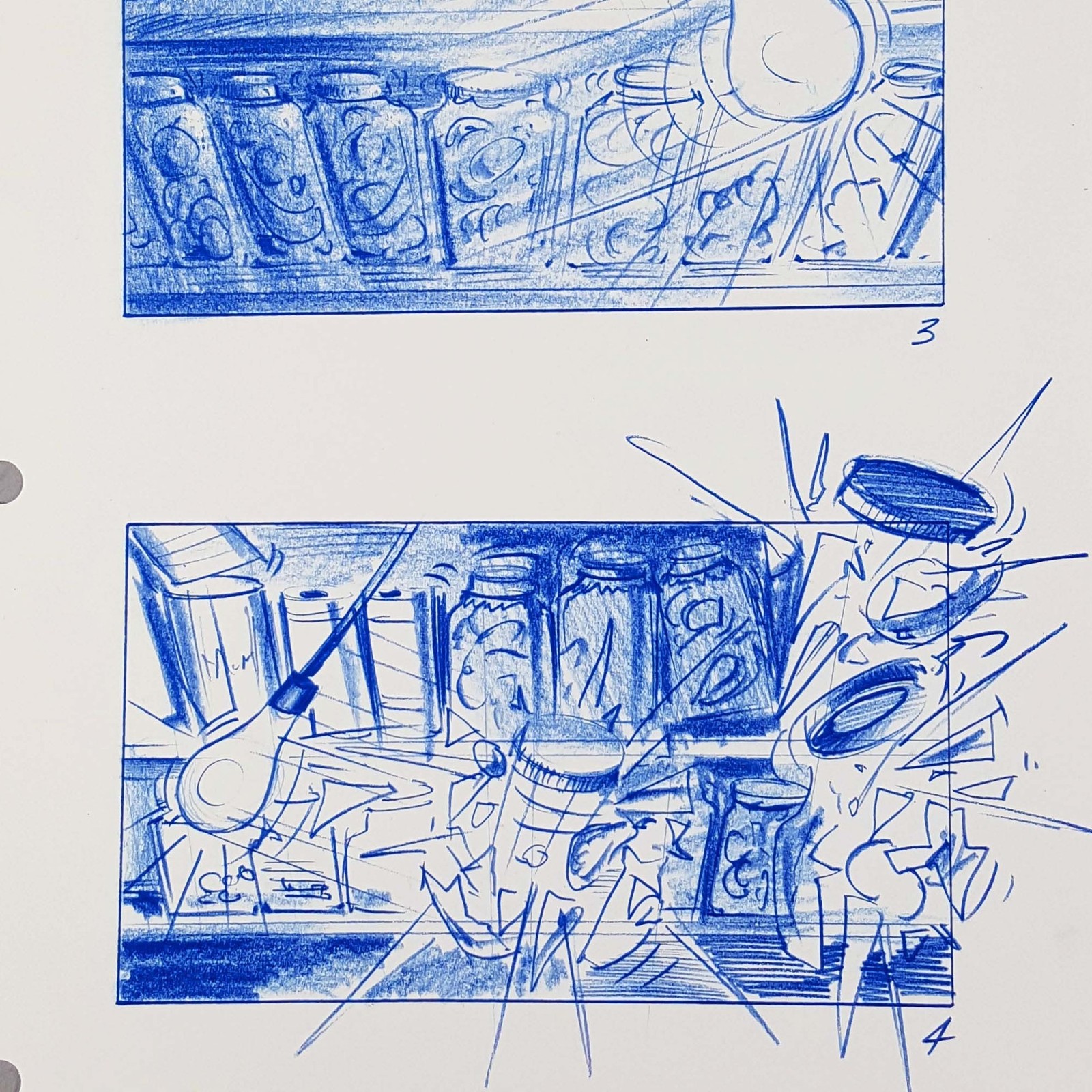 Twister Trailer Storyboard Jars Explode Off Shelf Tornado Production Used COA