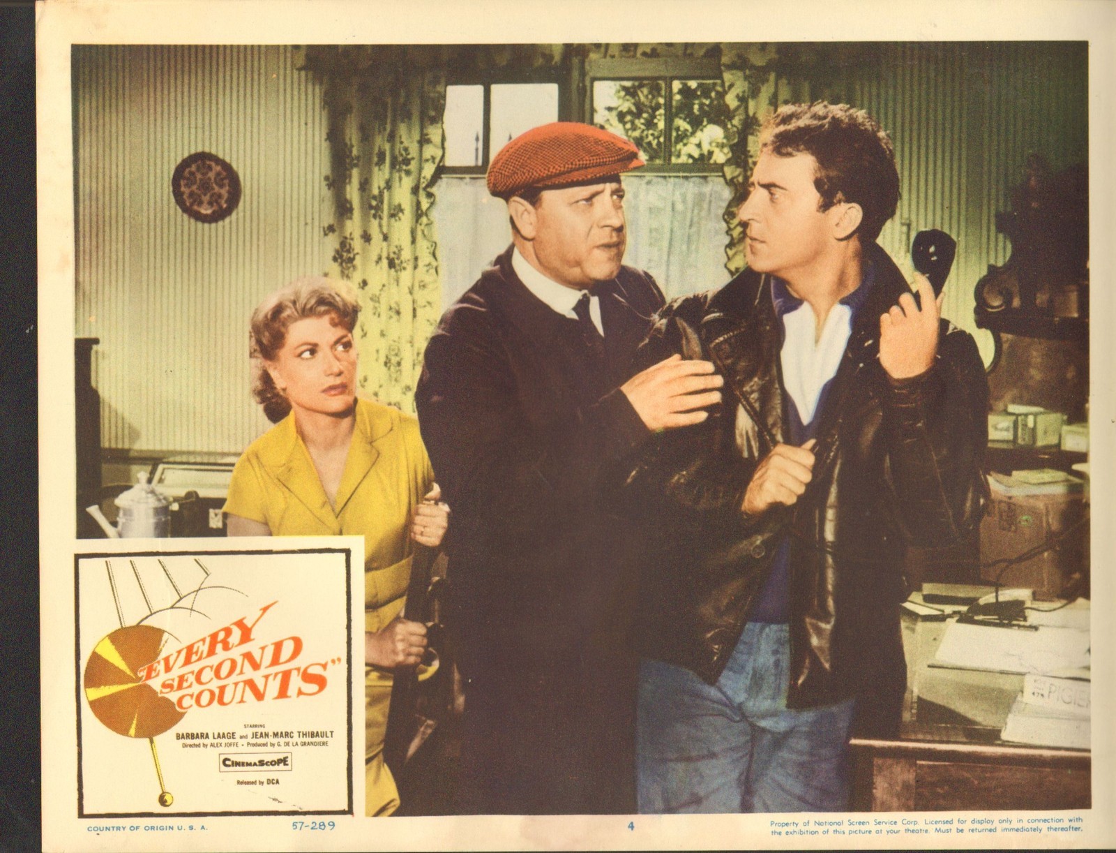 1957 MOVIE LOBBY CARD #4-1552 – EVERY SECOND COUNTS – CINEMA SCOPE