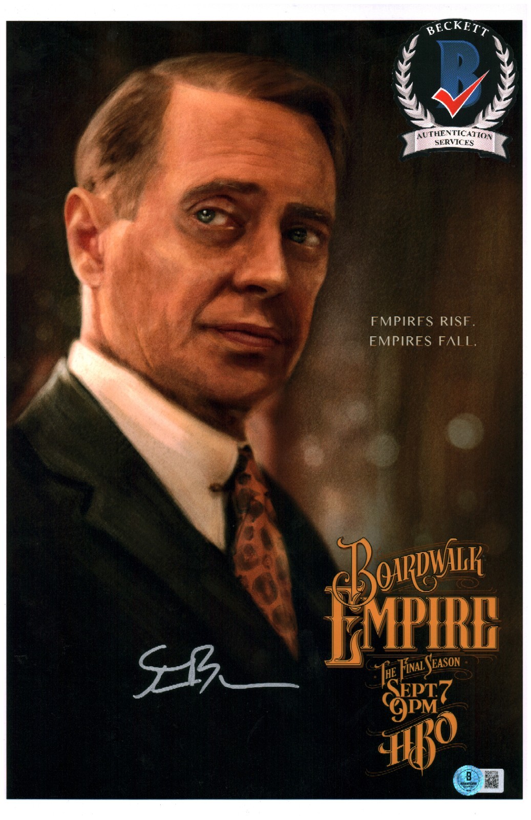 STEVE BUSCEMI SIGNED BOARDWALK EMPIRE NUCKY THOMPSON 11X17 PHOTO POSTER BAS COA