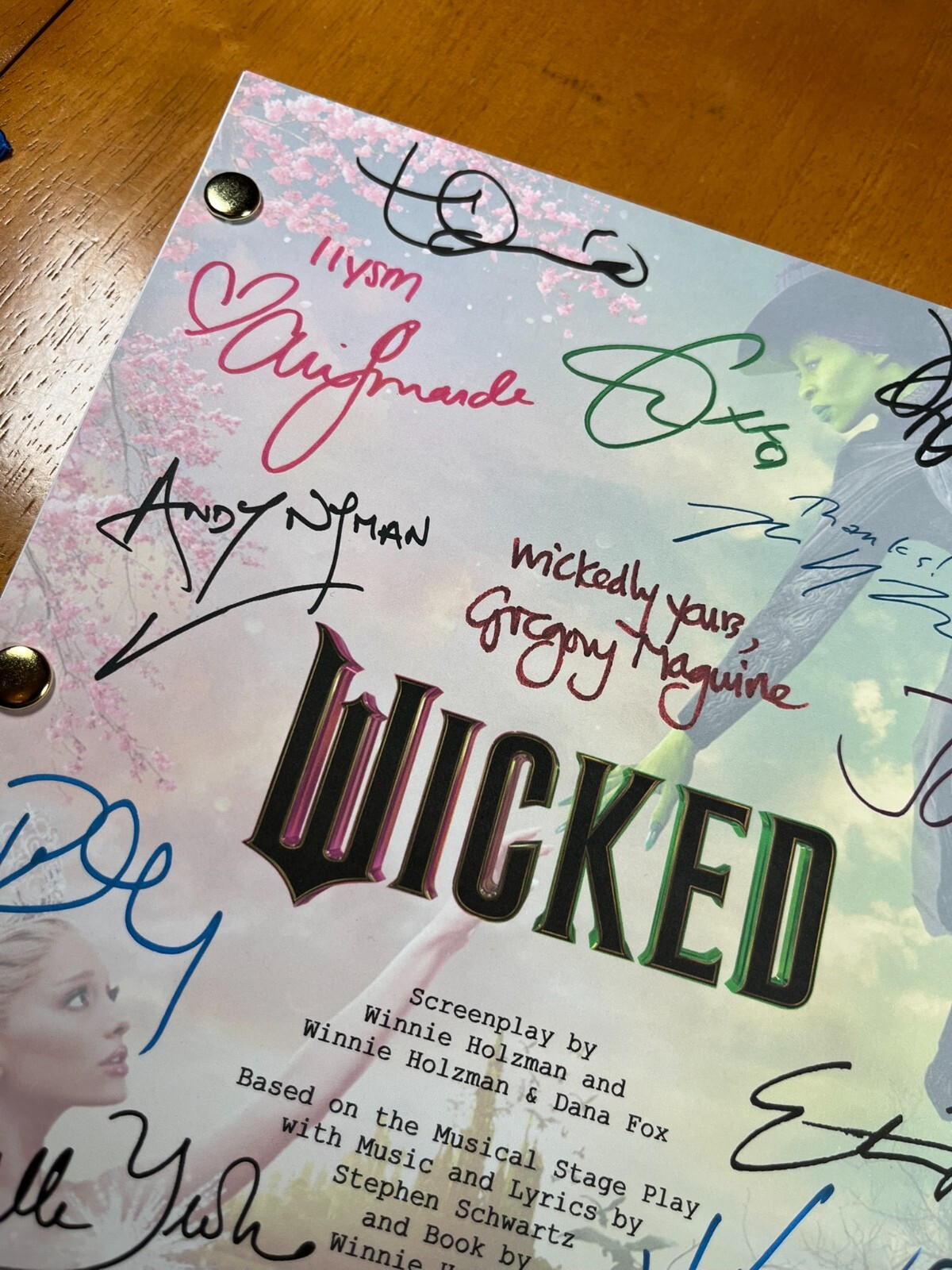 Wicked & Wicked For Good Movie Scripts Signed- Autograph Reprints- Wicked Movie