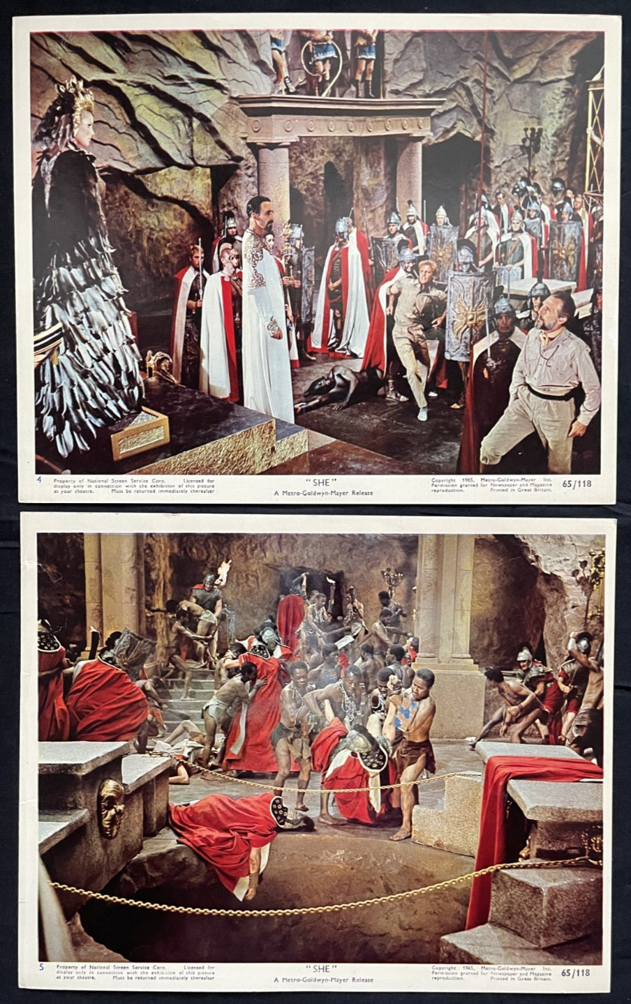 Lot Of 6 Original “She” Color Stills… ’65 Sexy Ursula Andress, Hammer Fantasy!