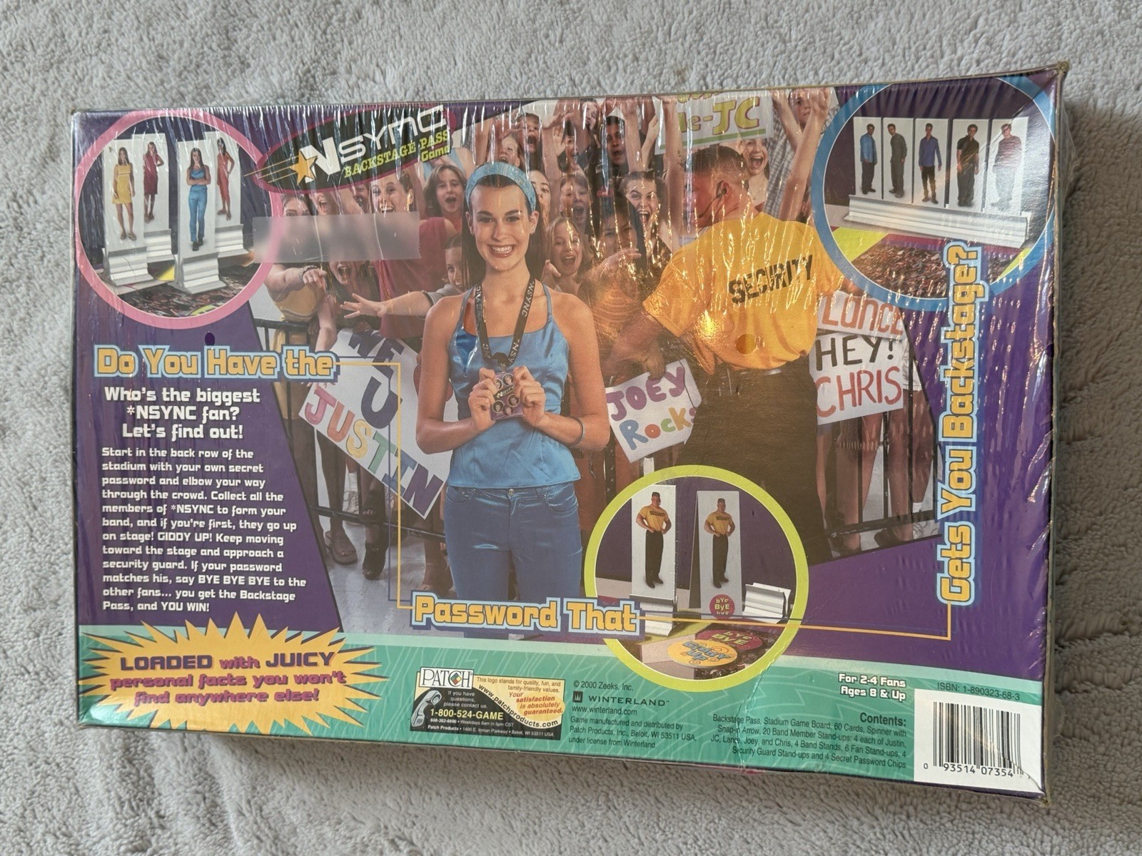 NSYNC Backstage Pass Board Game 2000 Patch Sealed Y2K Justin Timberlake