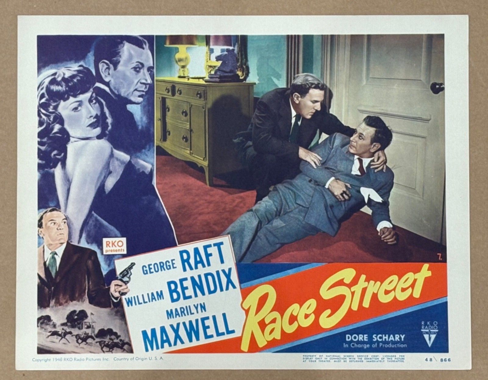 RACE STREET ‘48 WILLIAM BENDIX COMFORTS DYING GEORGE RAFT CLASSIC FILM NOIR LC