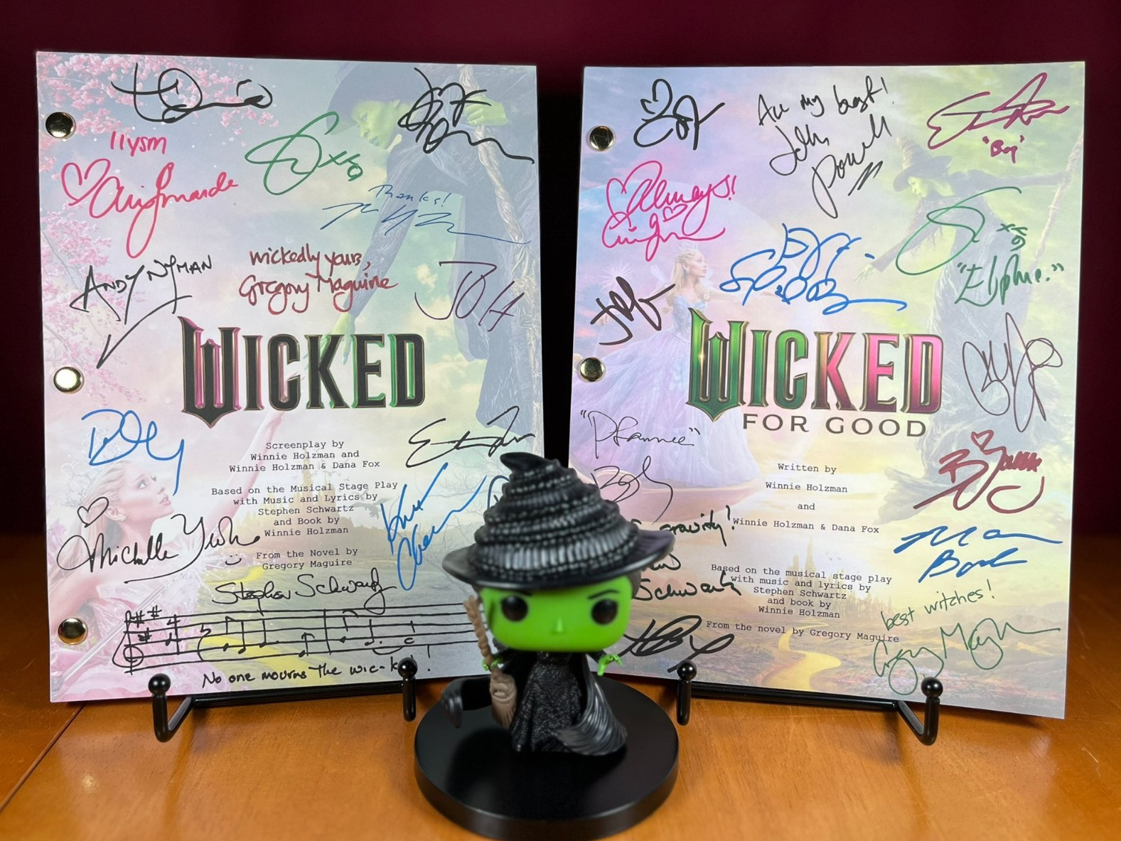 Wicked & Wicked For Good Movie Scripts Signed- Autograph Reprints- Wicked Movie