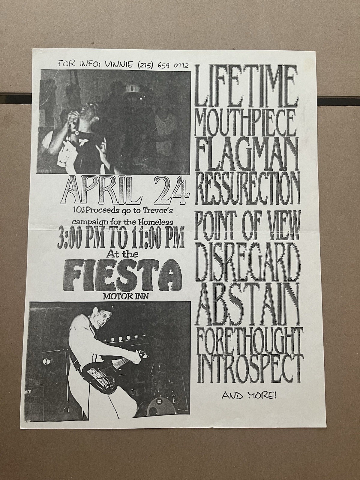 rare LIFETIME MOUTHPIECE FLAGMAN RESSURECTION flyer PA 92/93 Straight Edge HC