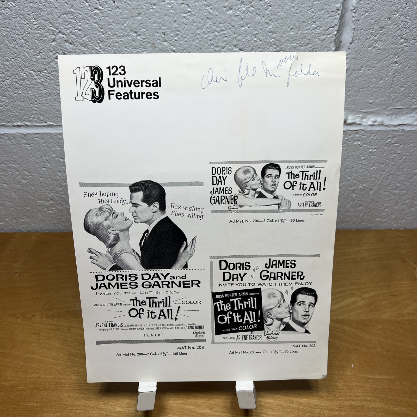 1963 The Thrill of It All Press Kit Doris Day James Garner Overlay Photo