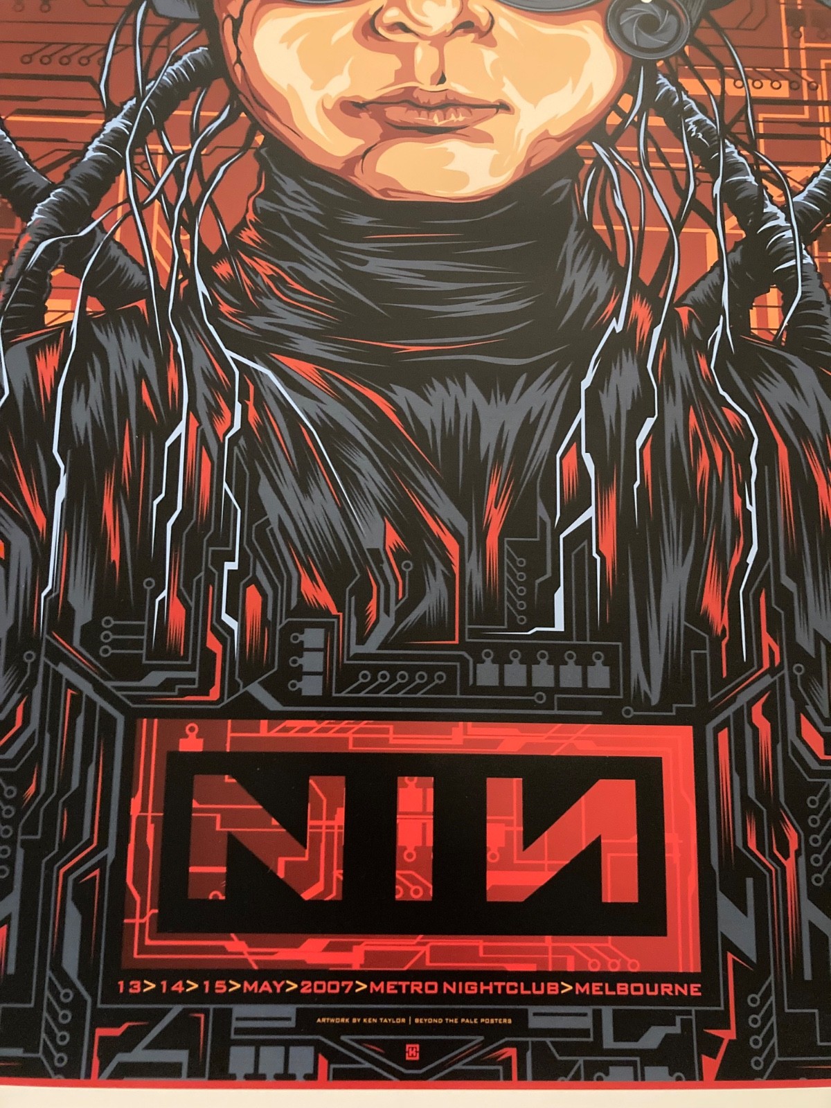 Nine Inch Nails Concert Poster Melbourne Australia May 2007 NIN Ken Taylor Rare