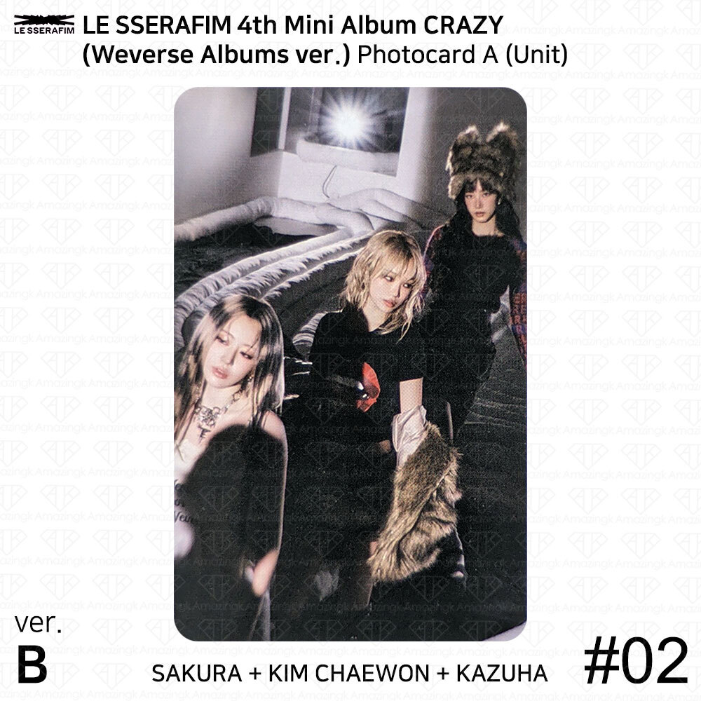 Le Sserafim 4th Mini Album CRAZY Weverse Albums Ver Official Photocard QR KPOP