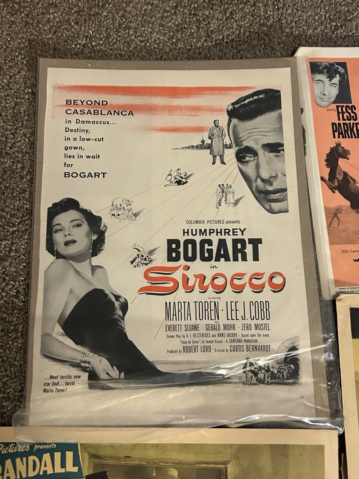 9 Vintage 1950’s Movie posters Lobby Type, Western & Bogart !!