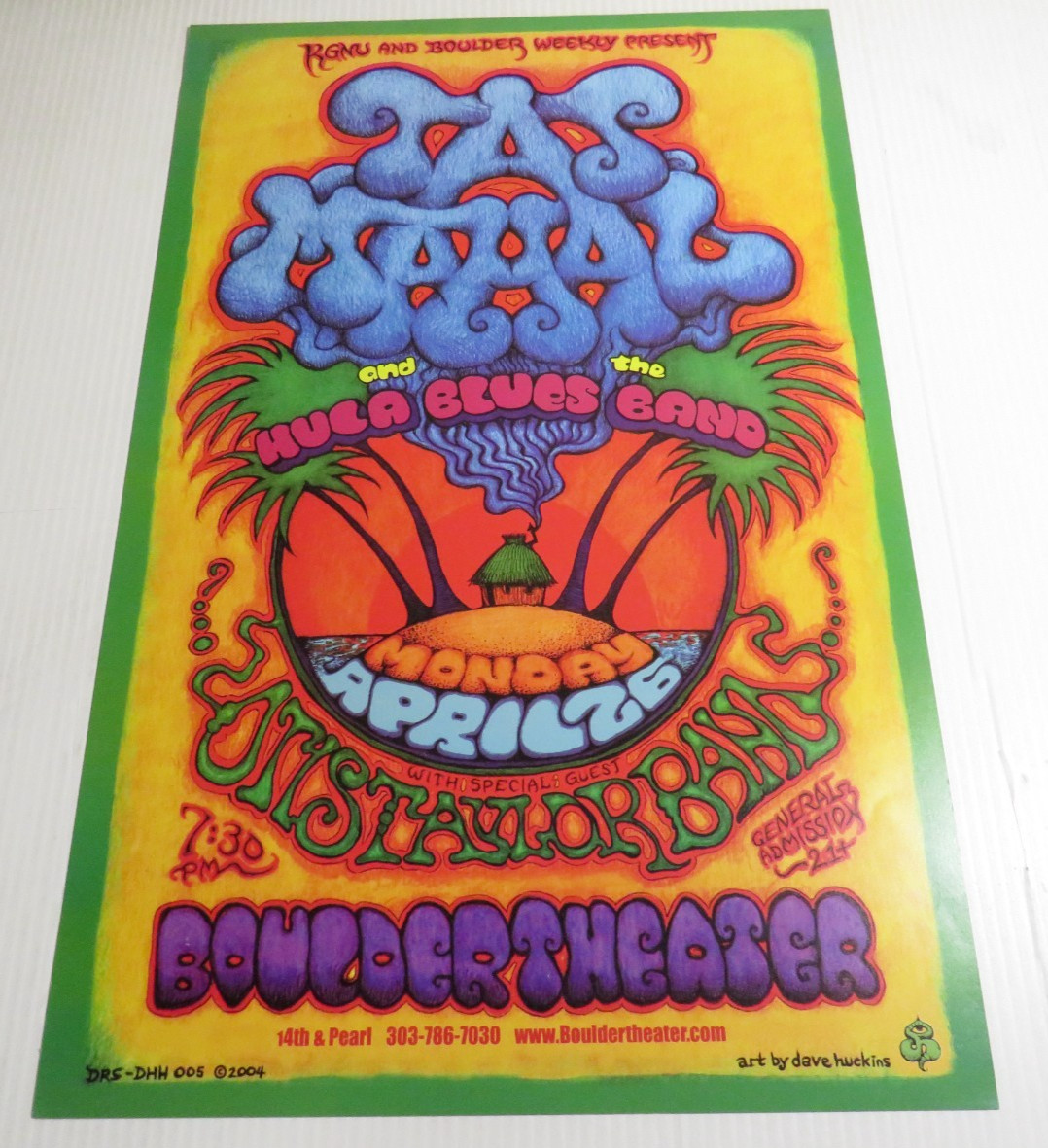 2004 Taj Mahal Otis Taylor Band Boulder Theater Concert Flyer Poster 12X14 RLD