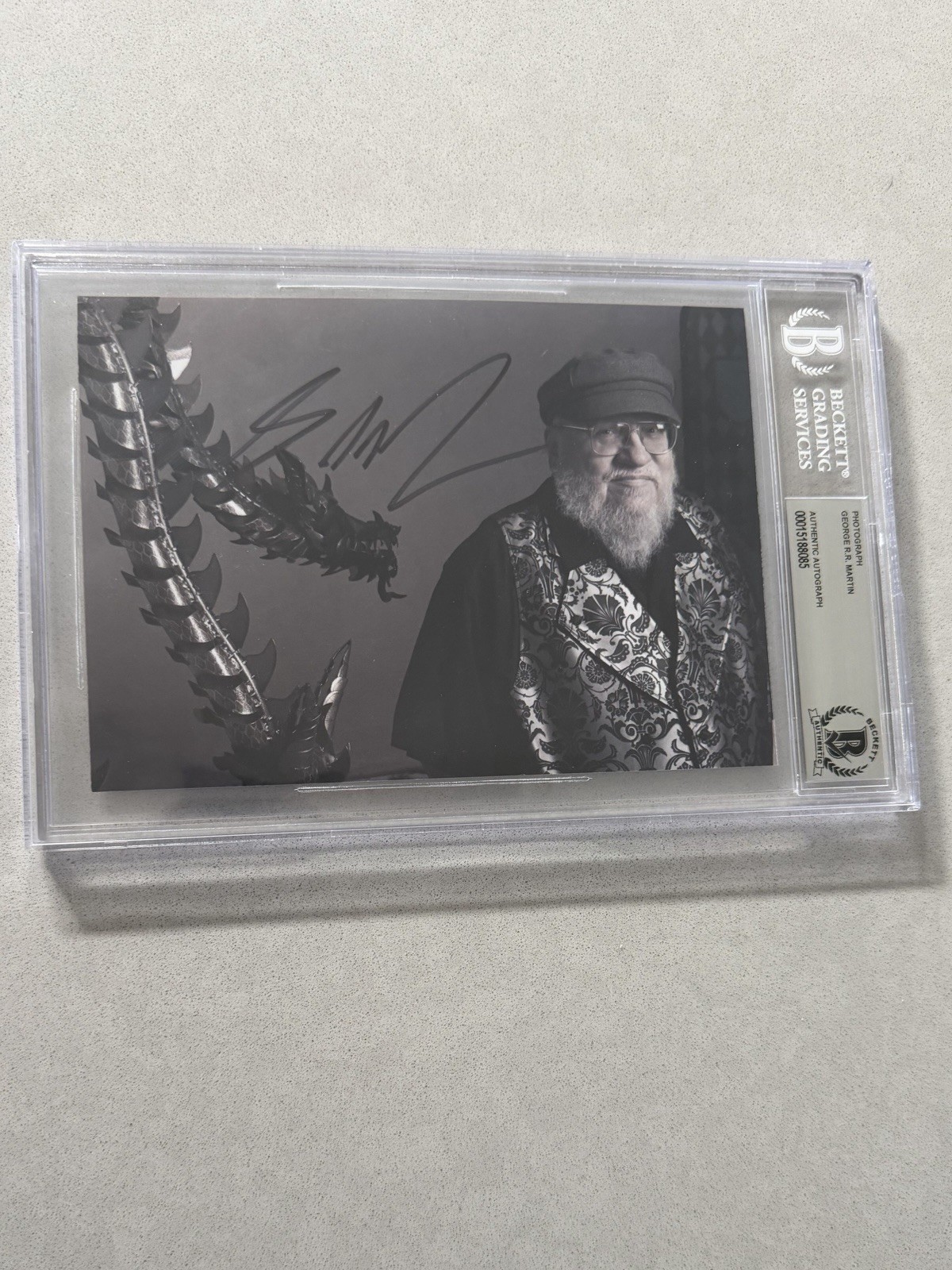 George RR Martin Signed Autographed Slabbed BAS Beckett Photo 6×9 Game Of Throne