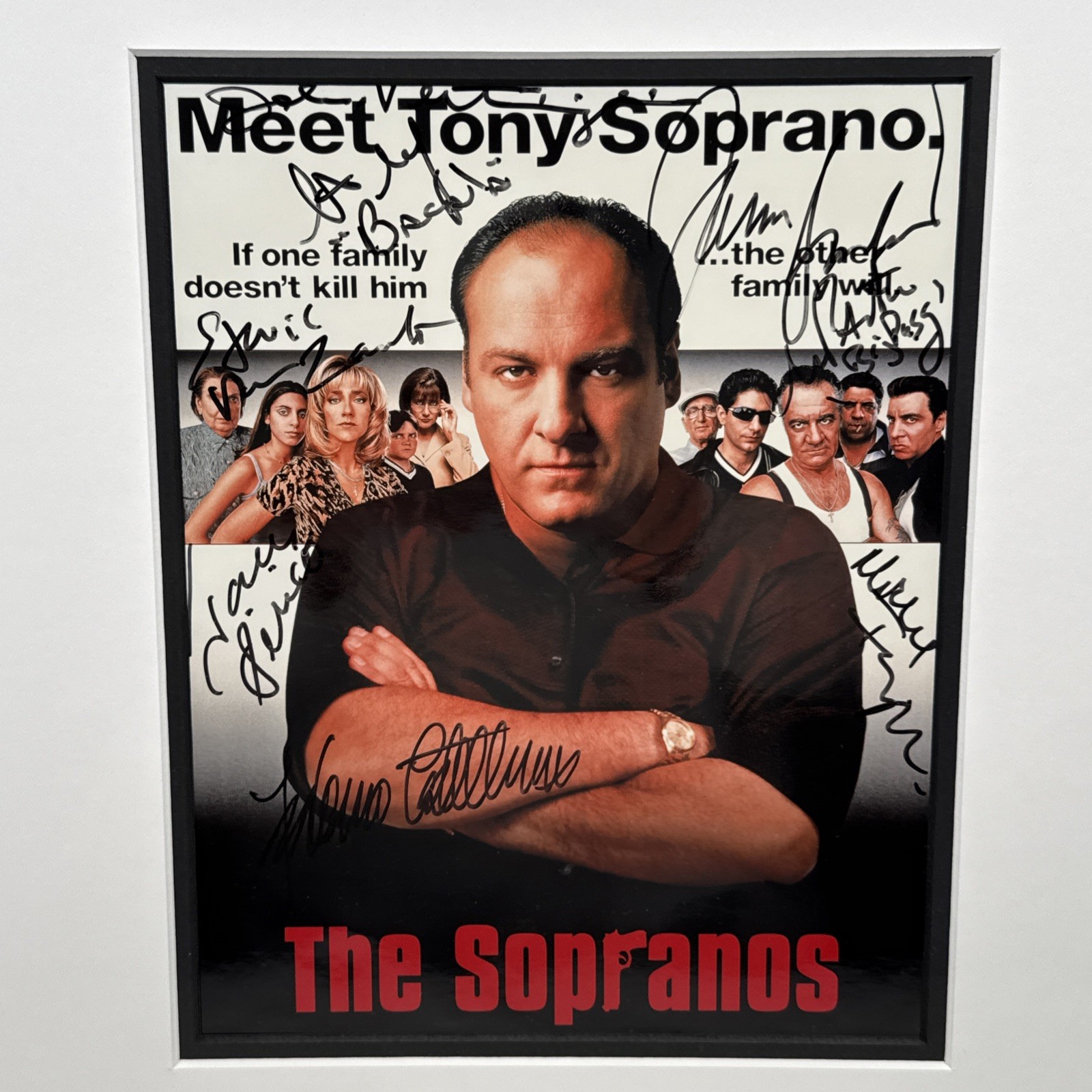 Sopranos Signed Poster Framed Autographed James Gandolfini Tony Sirico 20″x17″