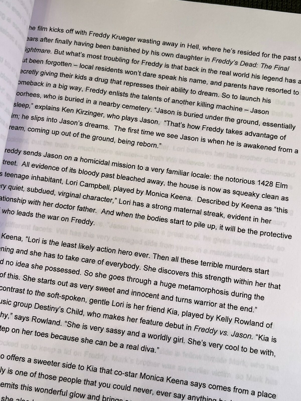 Freddy vs Jason Production Notes- Cast-Signed- Autograph Reprints- Press Kit