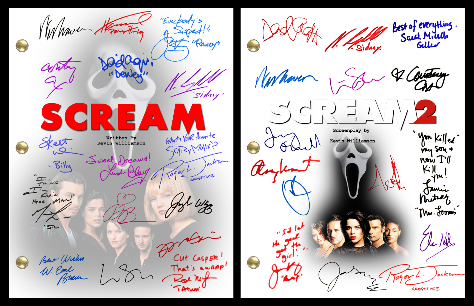 Scream Movies 1-6 Script Collection Signed Autograph Reprints 6 Scripts Horror