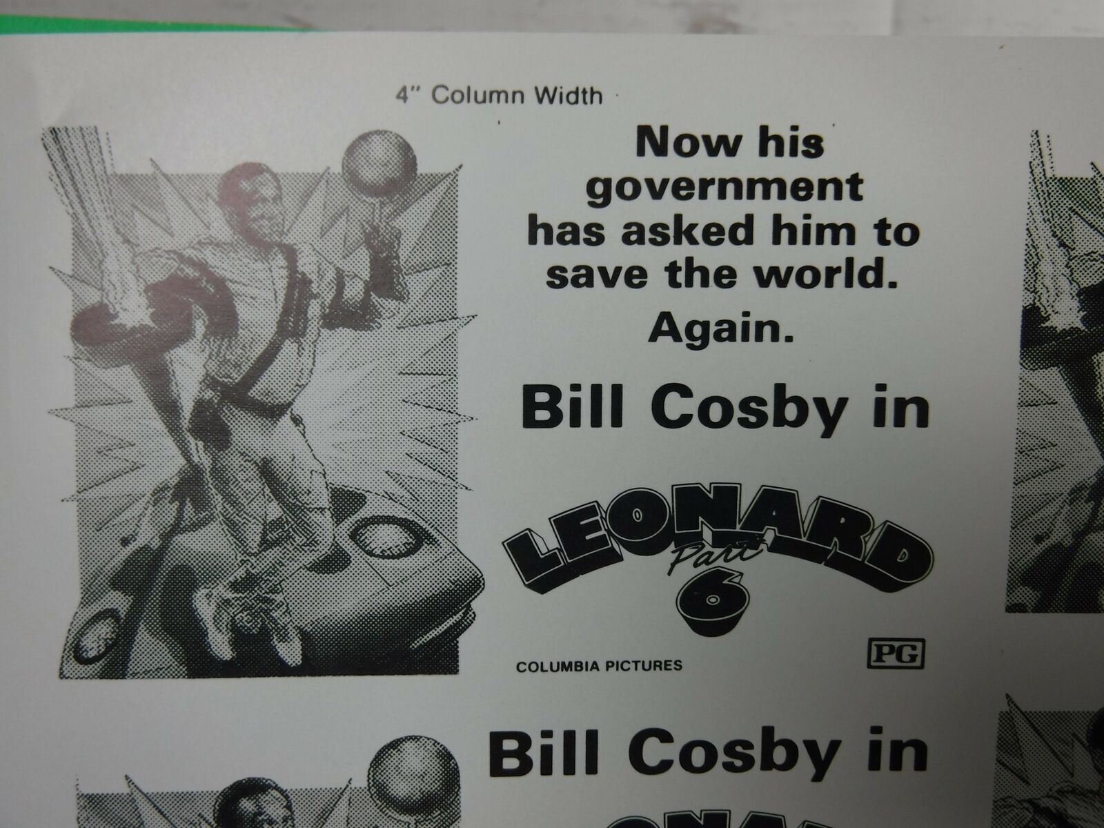 LEONARD PART 6 Movie Mini Ad Sheet Vintage Advertising Poster Film Bill Cosby