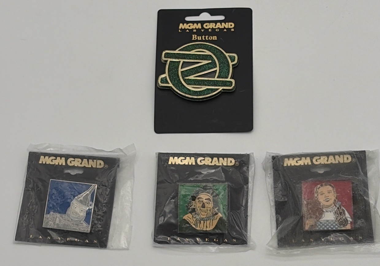 Wizard of Oz Enamel Pins MGM Grand Las Vegas Dorothy Scarecrow Tin Man OZ New