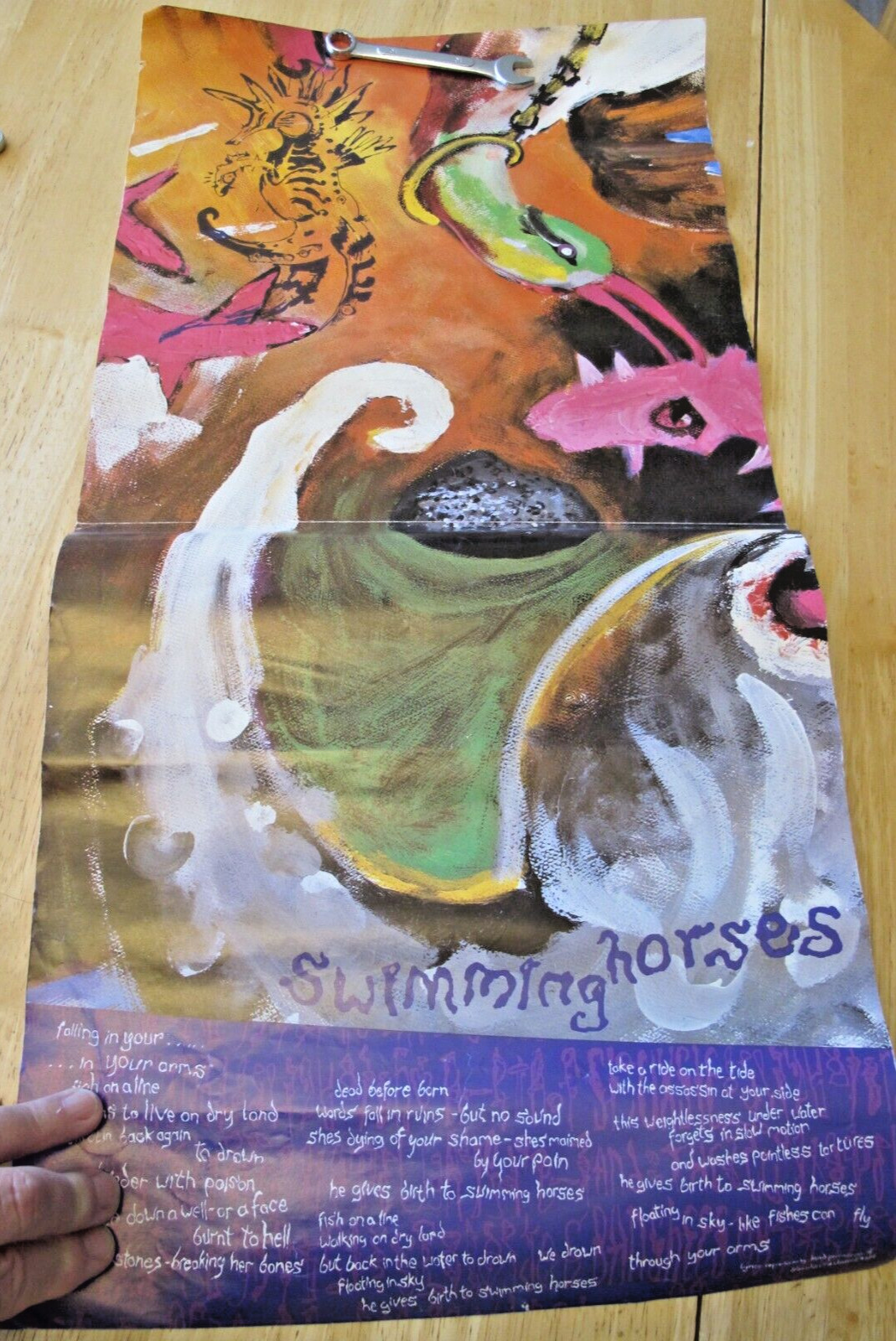 ORIGNAL Siouxsie and the Banshees 1984 Swimming Horses Lyric Poster Promo Hyaena